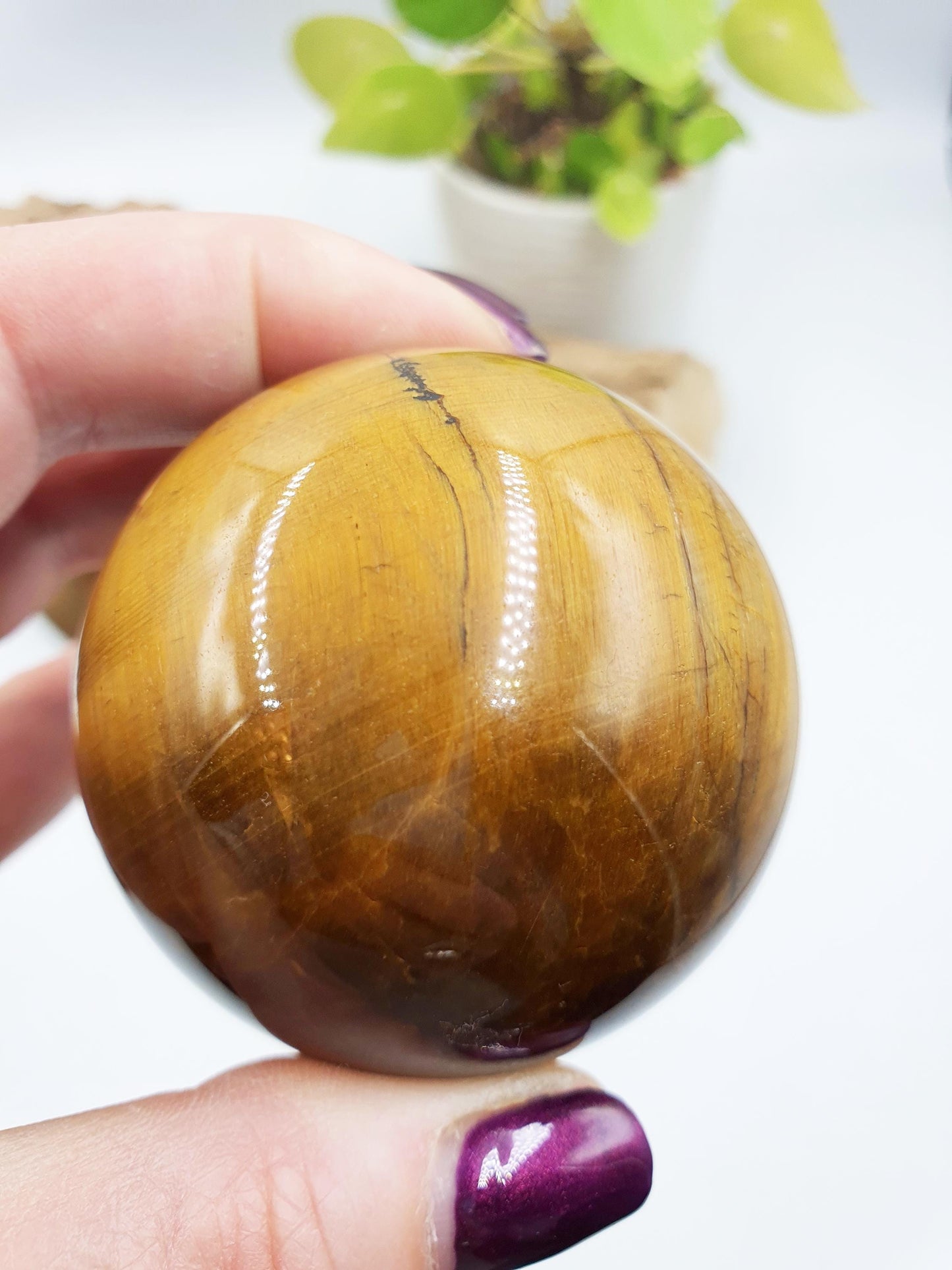 Flashy Yellow Tigers Eye Sphere