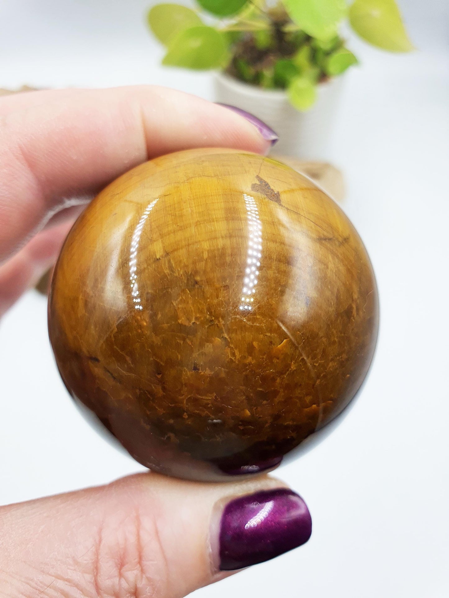 Flashy Yellow Tigers Eye Sphere
