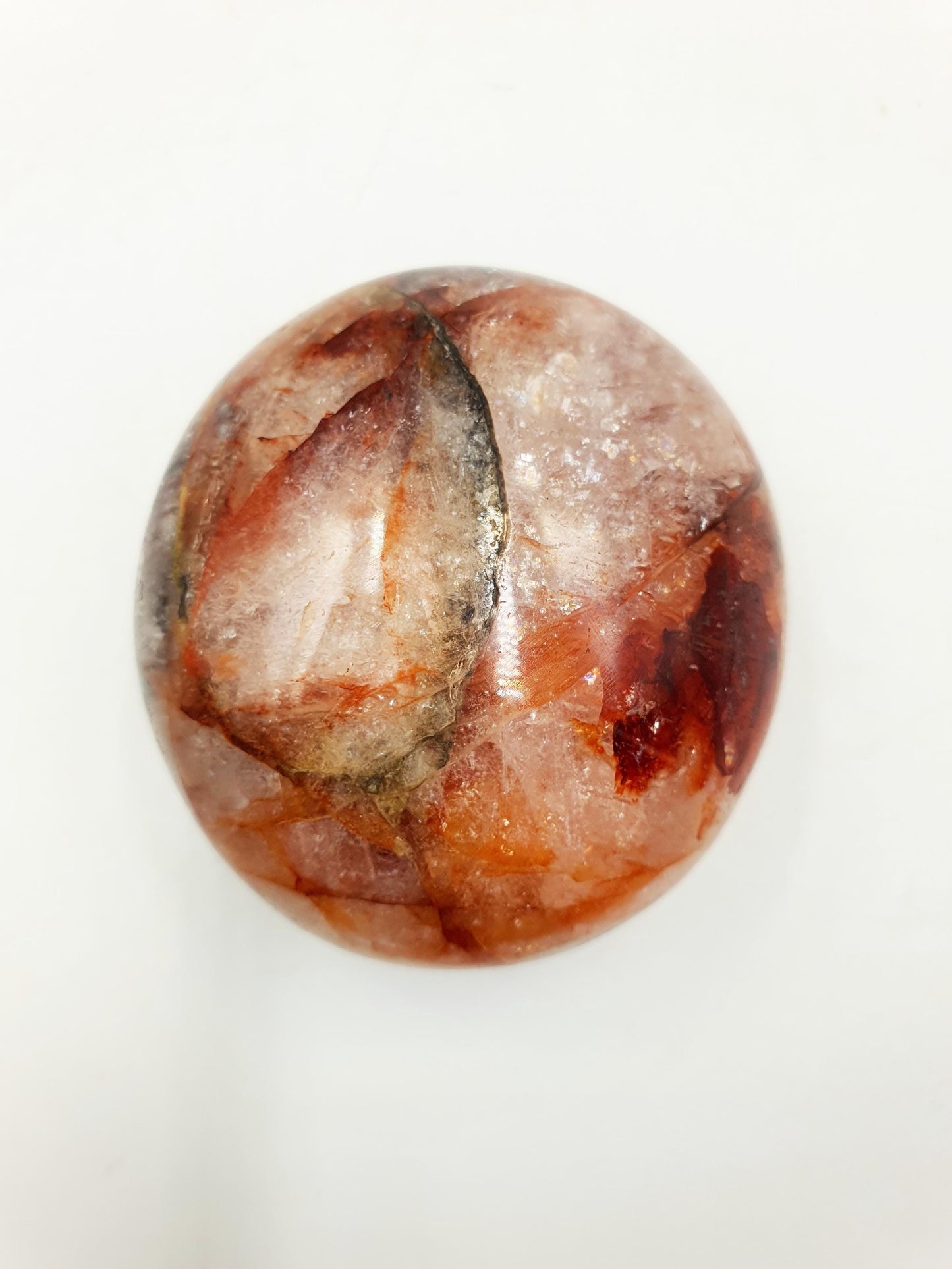Large Sparkly Fire Quartz Palm