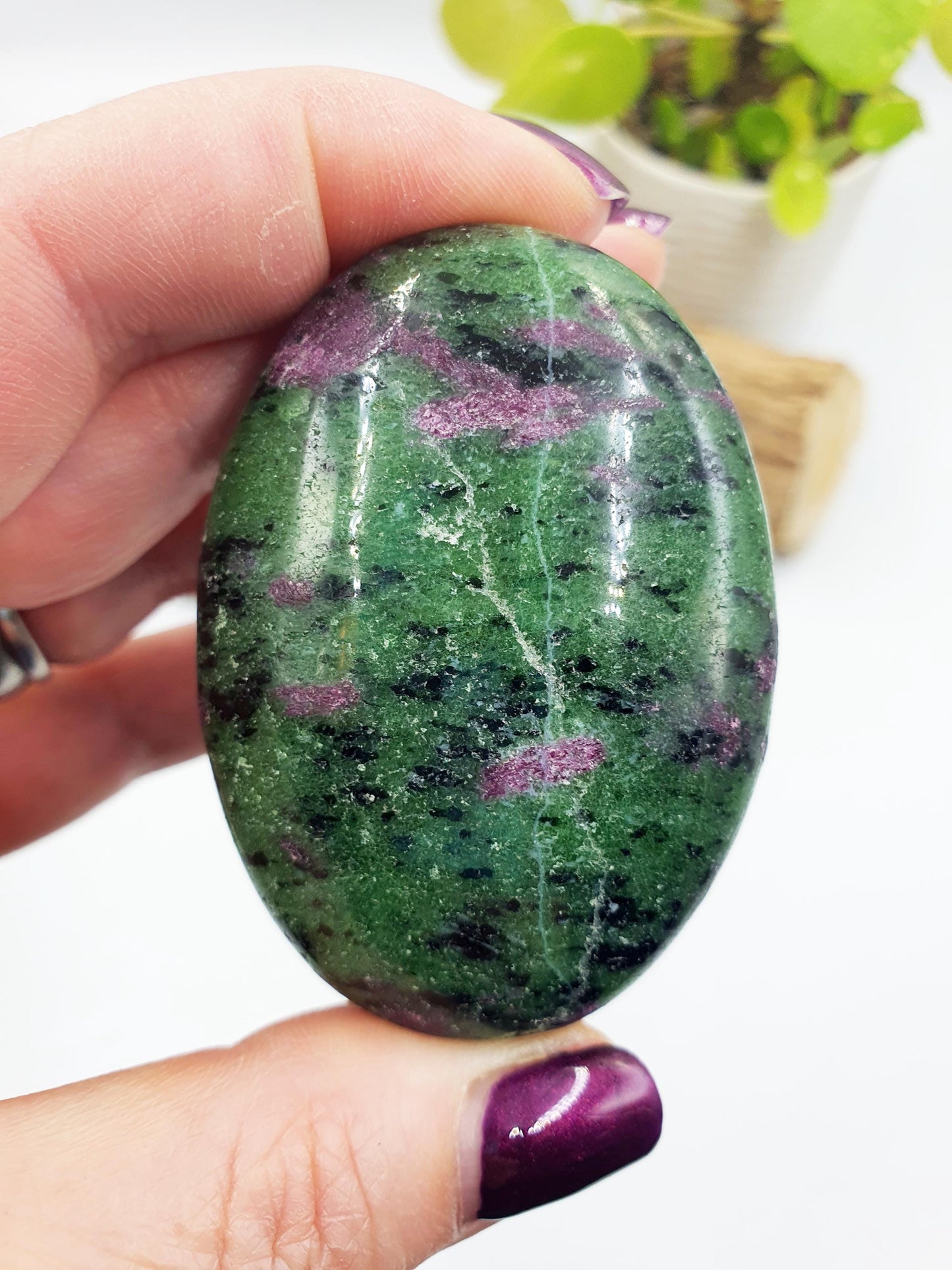 Ruby in Zoisite Palm