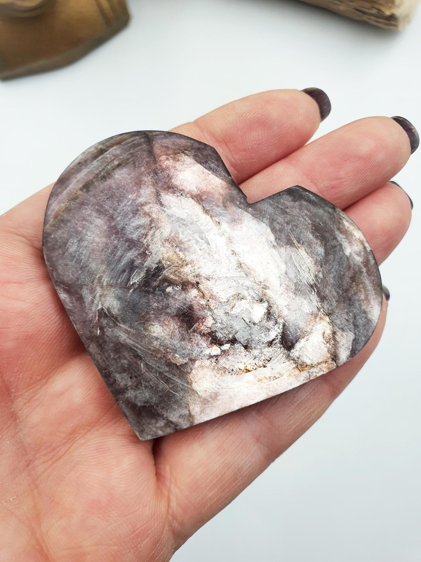 Flashy Large Purple Mica Puff Heart