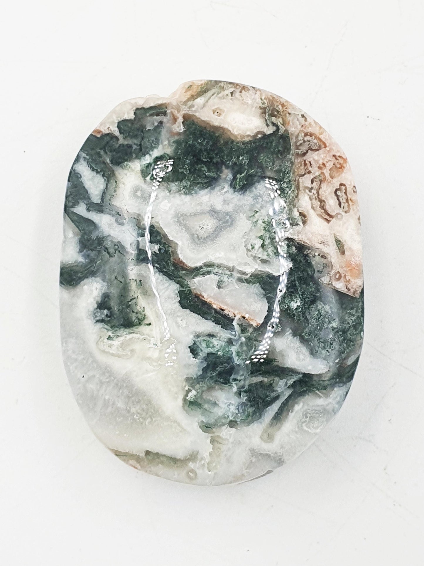 Drusy Moss Agate Palm