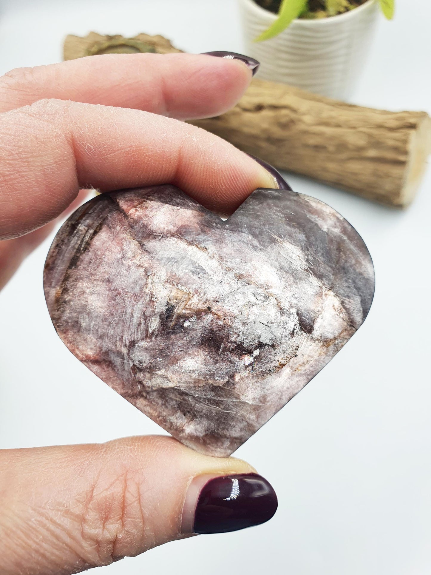 Flashy Large Purple Mica Puff Heart