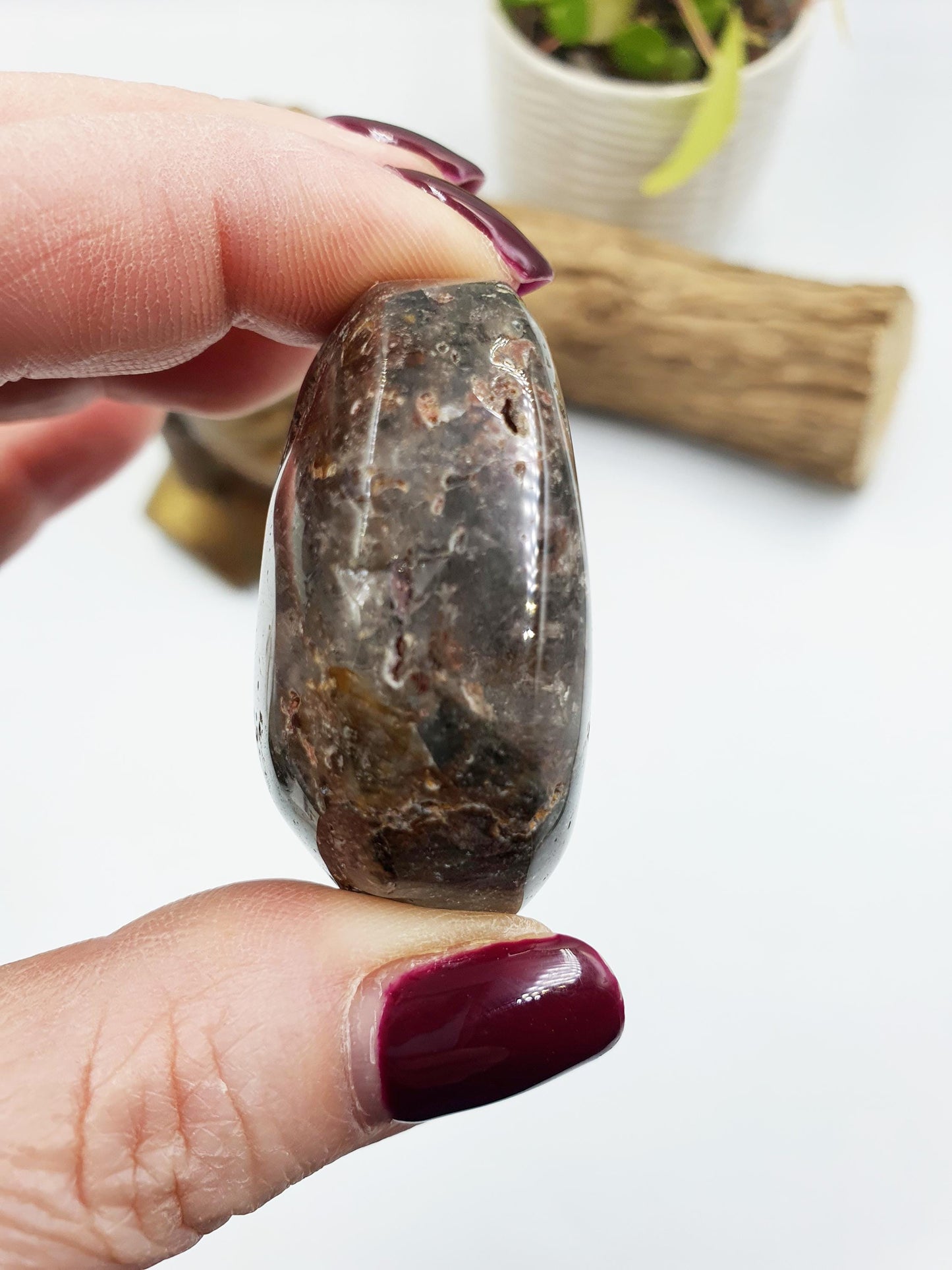 Garden Quartz Palm/Lodolite Quartz Palm Stone