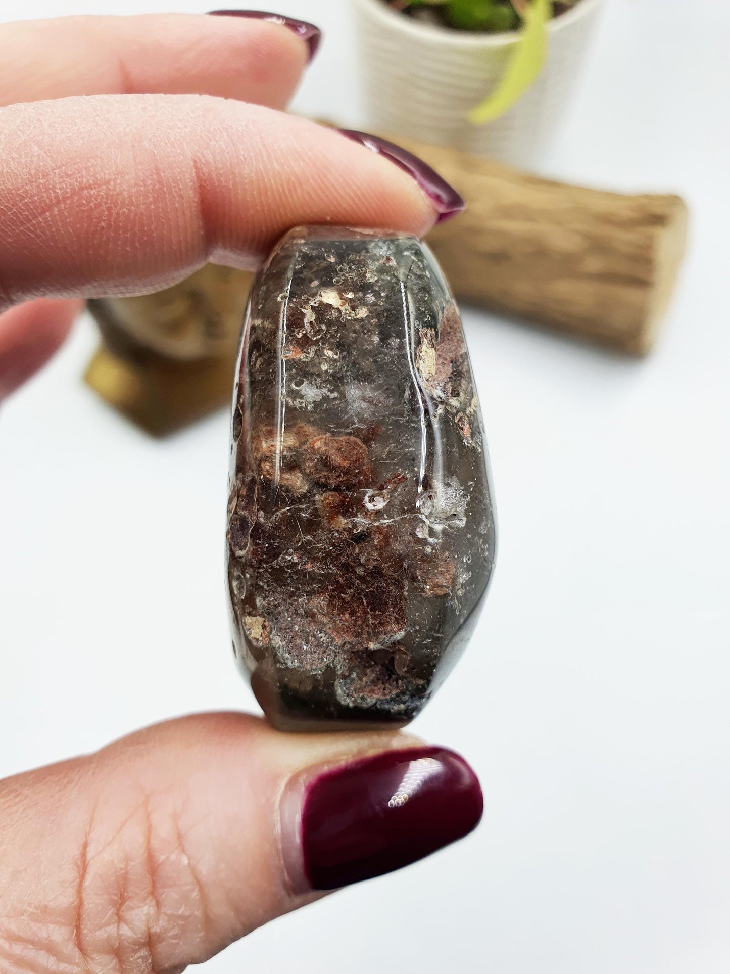 Garden Quartz Palm/Lodolite Quartz Palm Stone