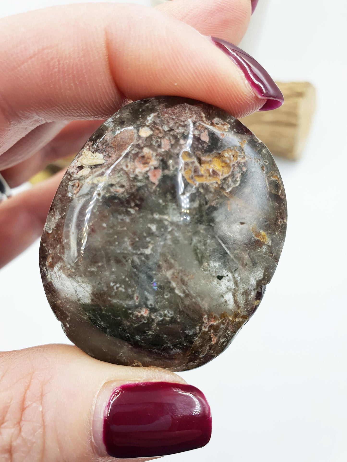 Garden Quartz Palm/Lodolite Quartz Palm Stone