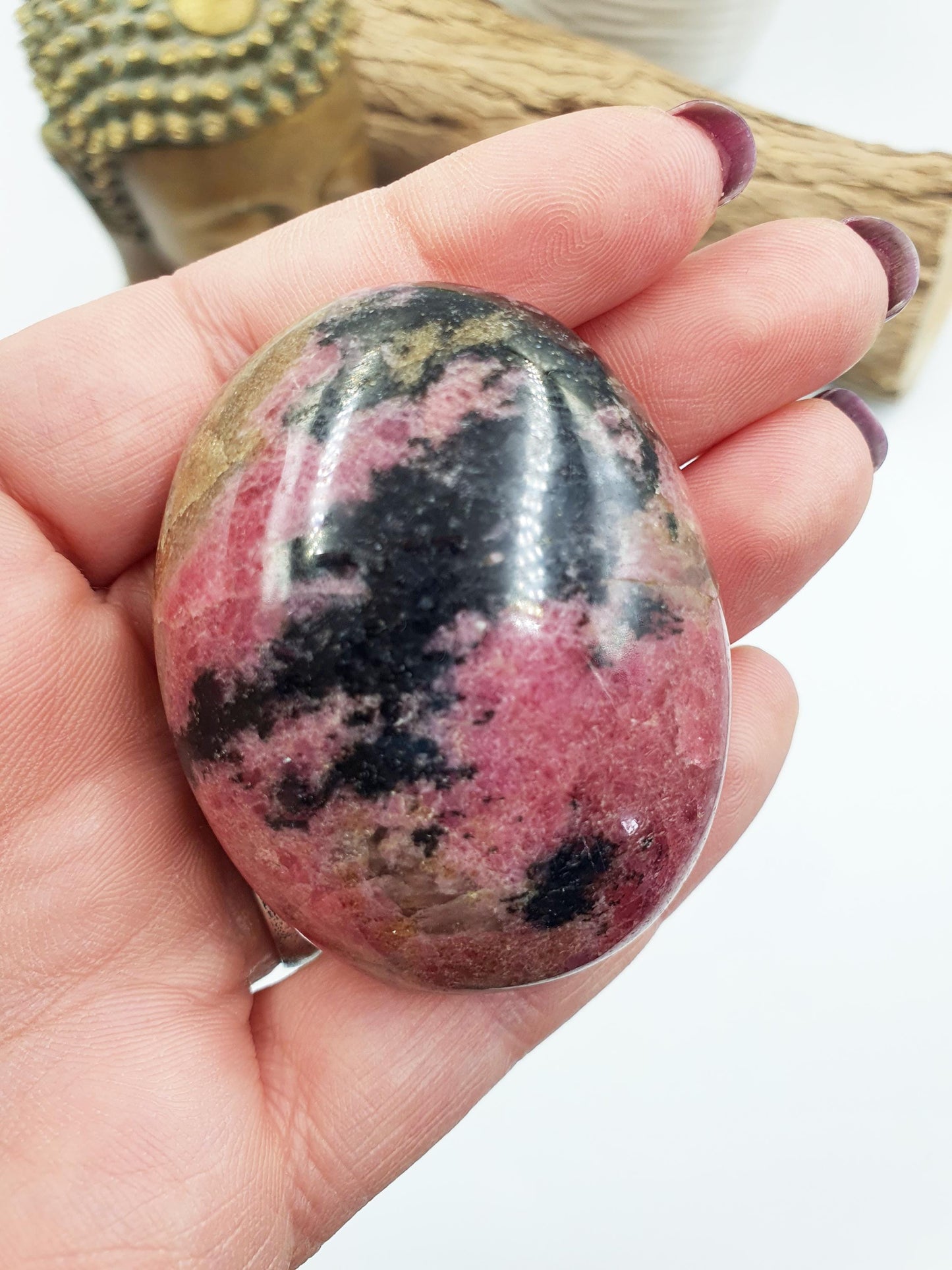 Rhodonite Palm Stone