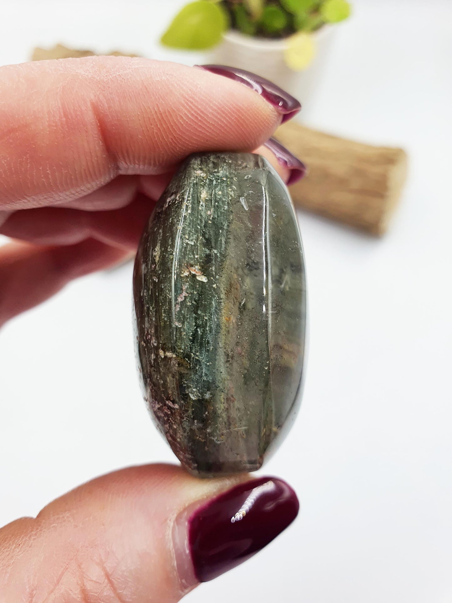 Garden Quartz Palm/Lodolite Quartz Palm Stone