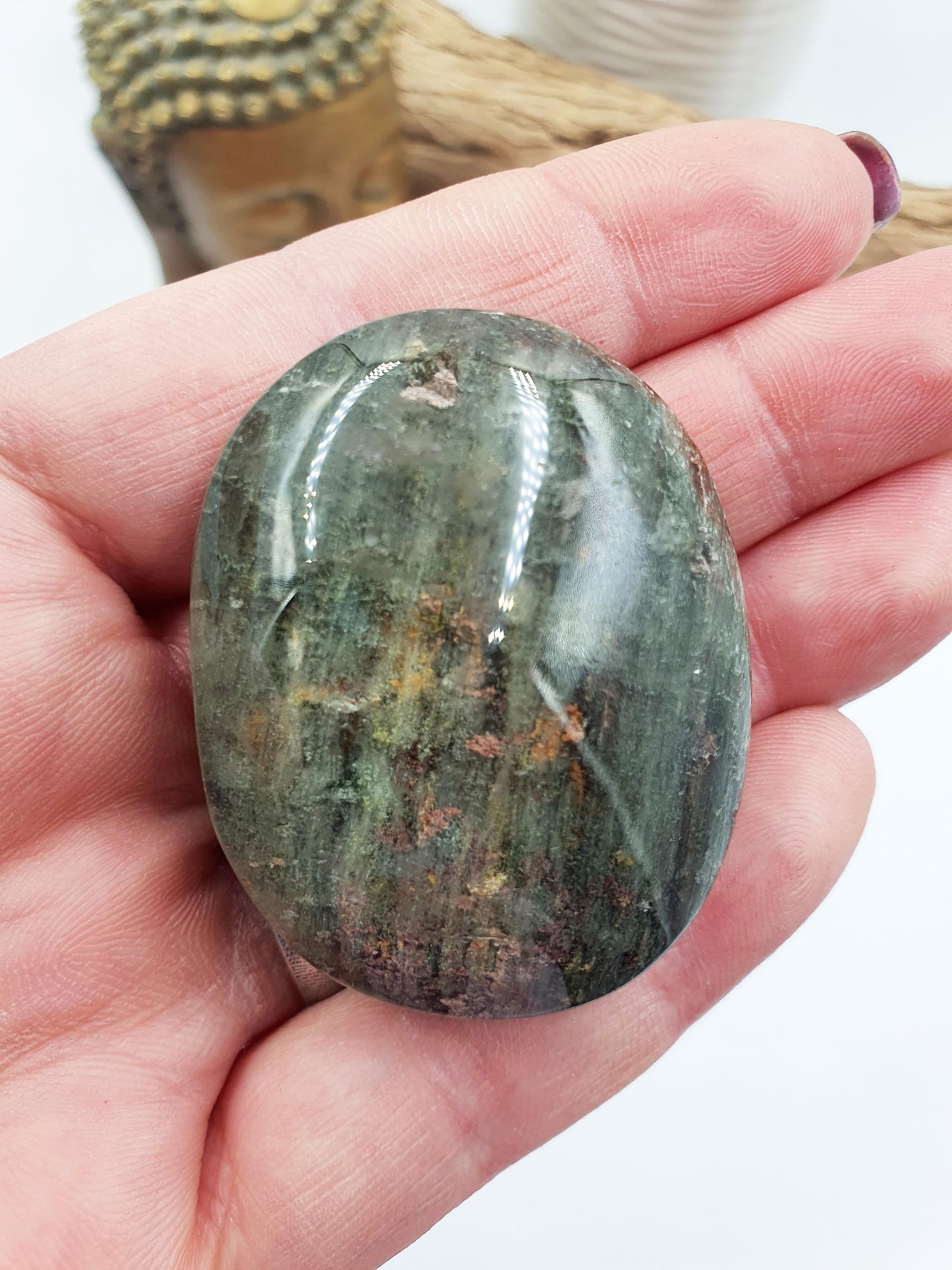 Garden Quartz Palm/Lodolite Quartz Palm Stone