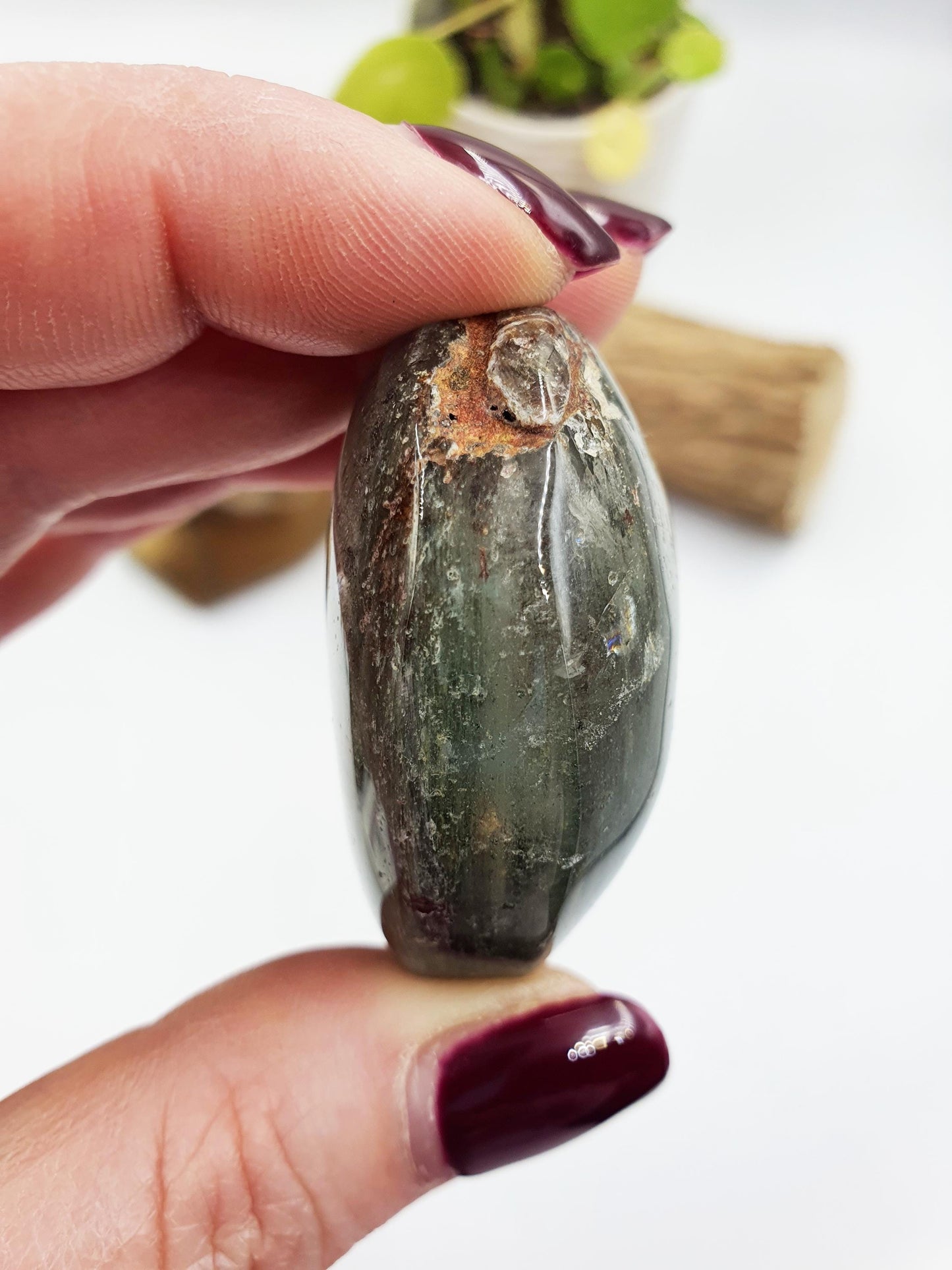 Garden Quartz Palm/Lodolite Quartz Palm Stone