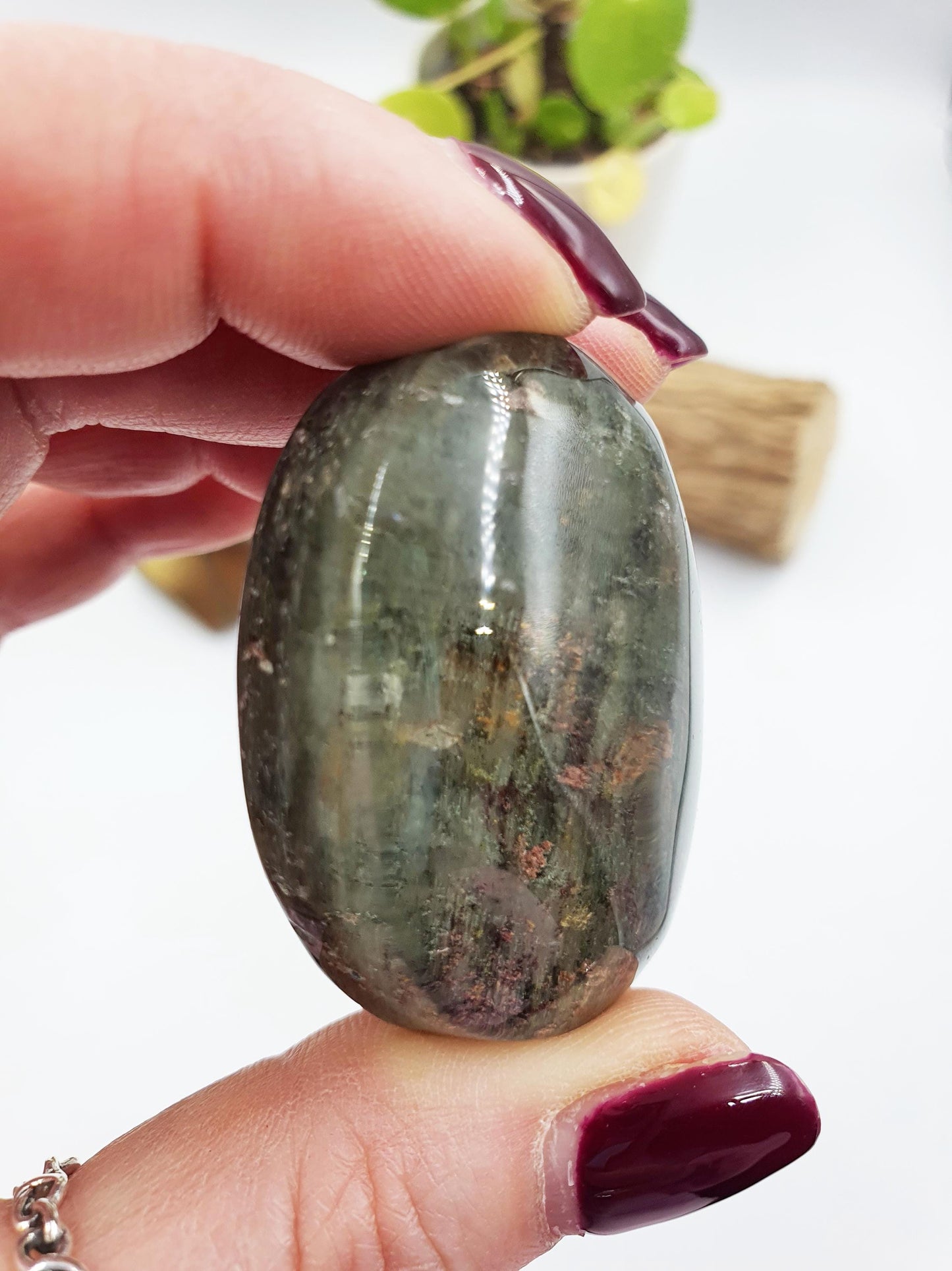 Garden Quartz Palm/Lodolite Quartz Palm Stone
