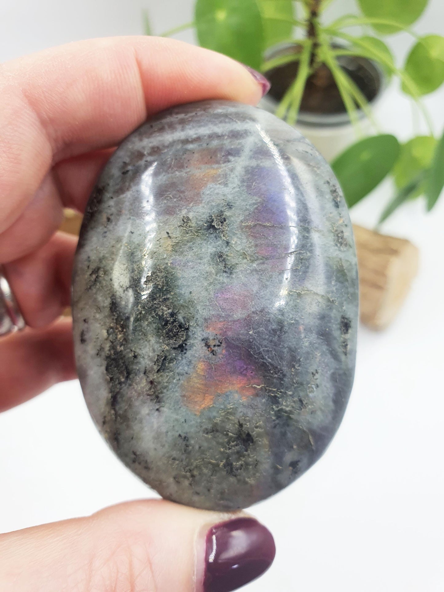 Large Pink and Purple Labradorite Palm