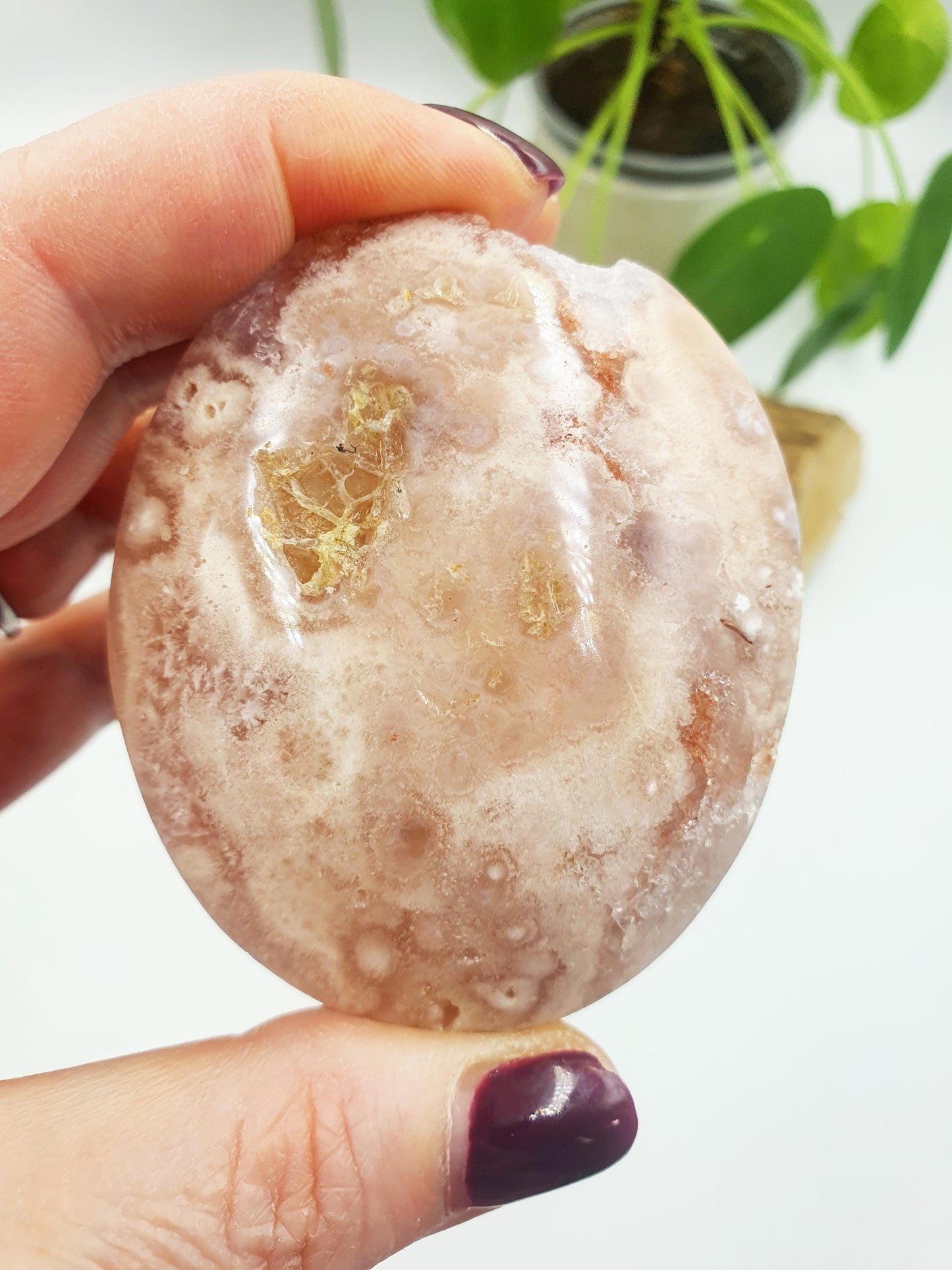 High Grade Pink Amethyst druzy Palm