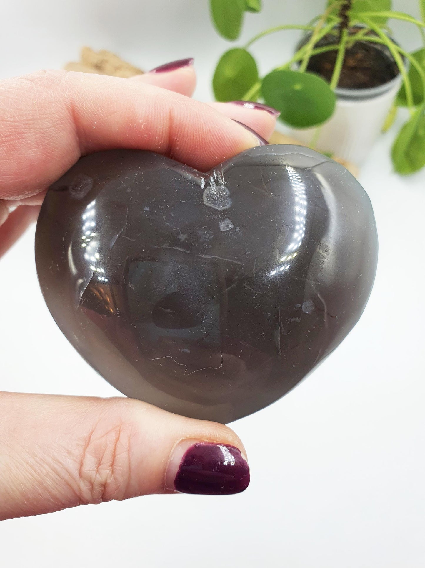 Agate Crystal Heart with Drusy