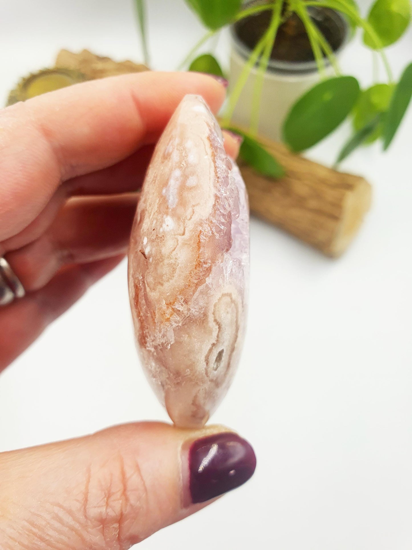 High Grade Pink Amethyst druzy Palm