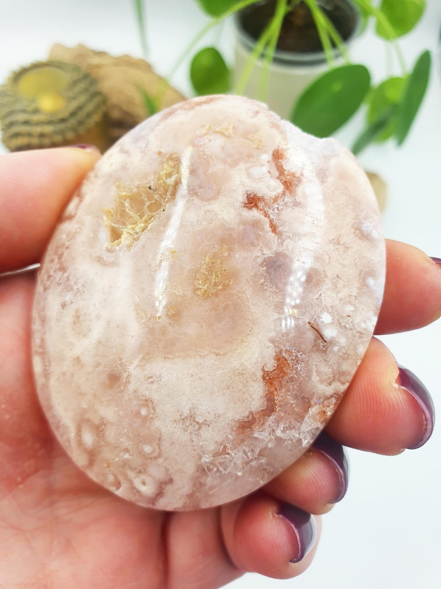 High Grade Pink Amethyst druzy Palm