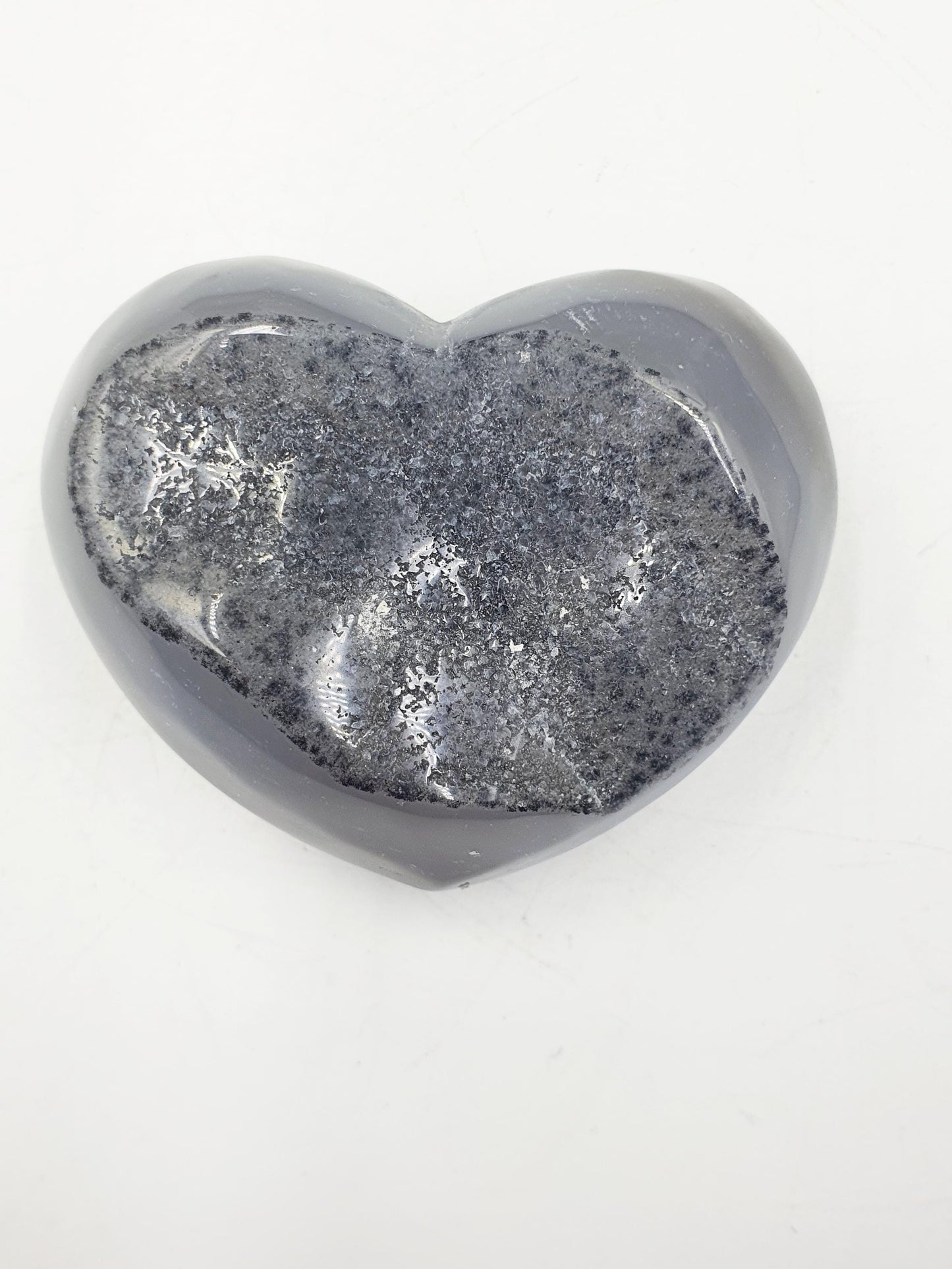 Agate Crystal Heart with Drusy