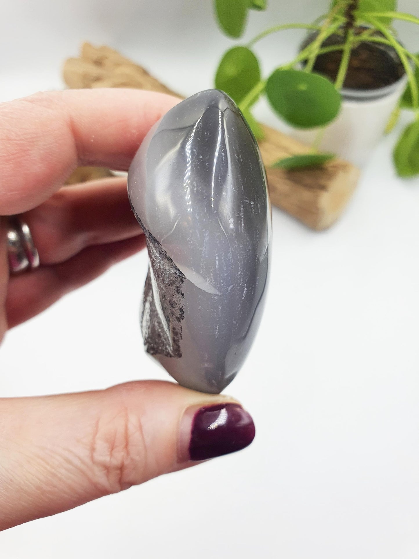 Agate Crystal Heart with Drusy