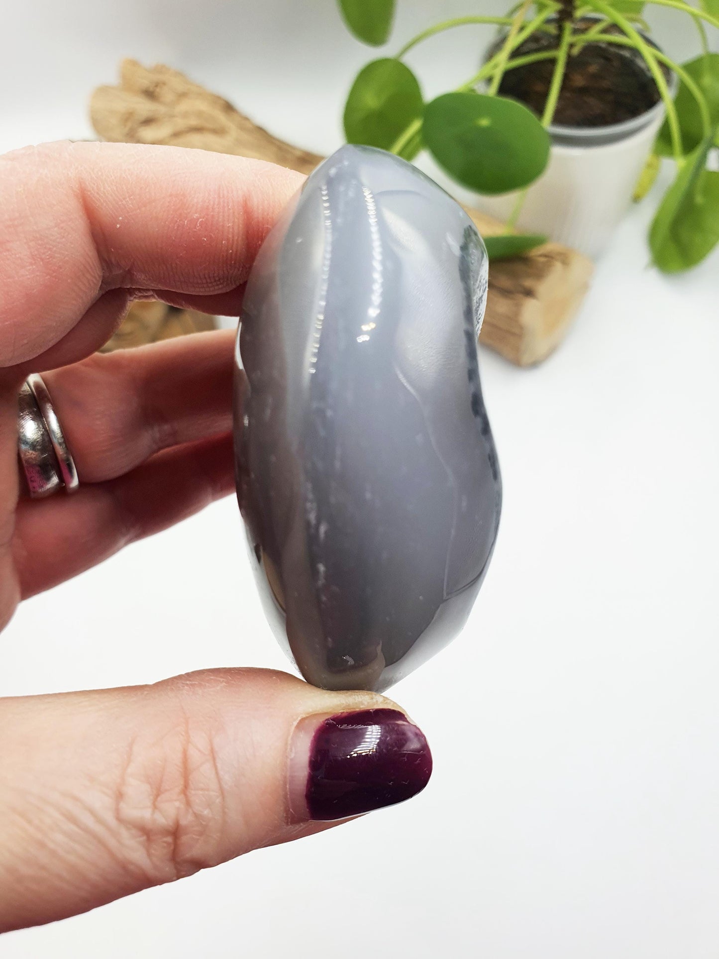 Agate Crystal Heart with Drusy