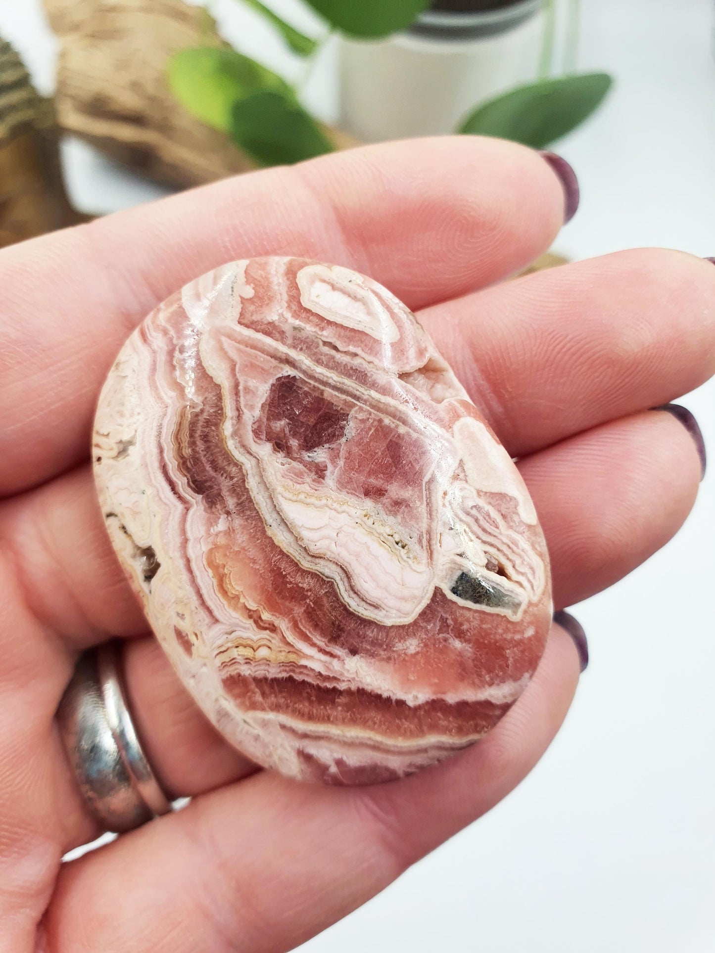 High Grade Rhodochrosite Palm