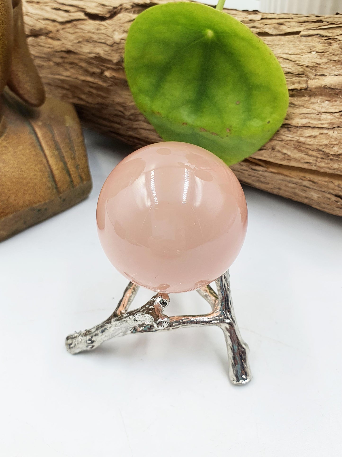 Rare Rose Quartz with Garden and strong Starlight and rainbow