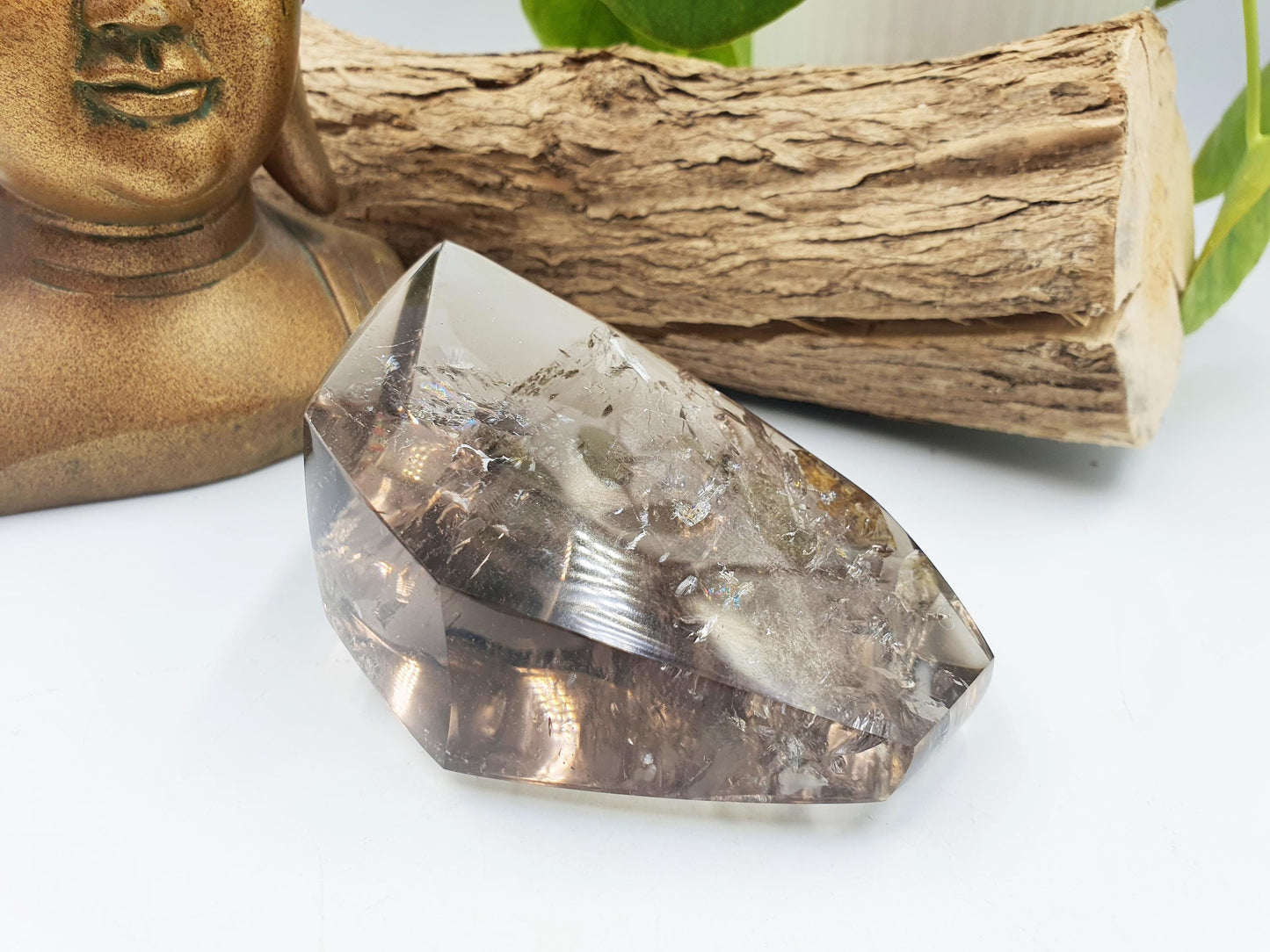 Amazing Large Smoky Quartz Freeform with inclusions and rainbow flashes