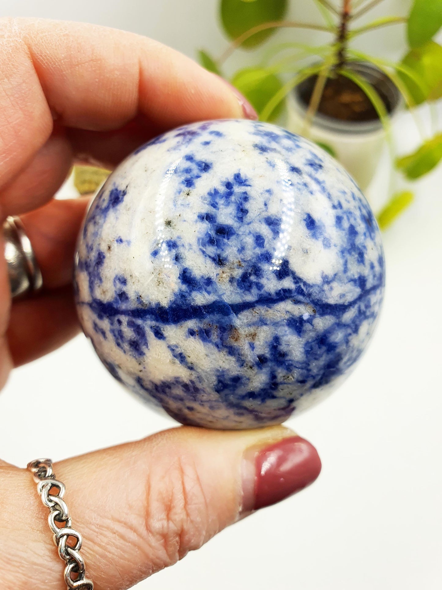Blue Dot Jasper Sphere