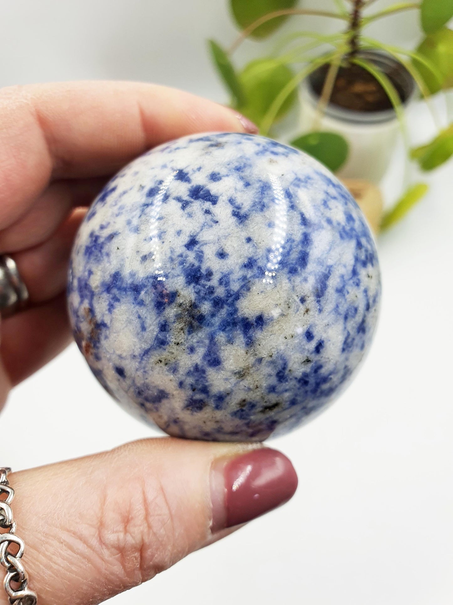 Blue Dot Jasper Sphere