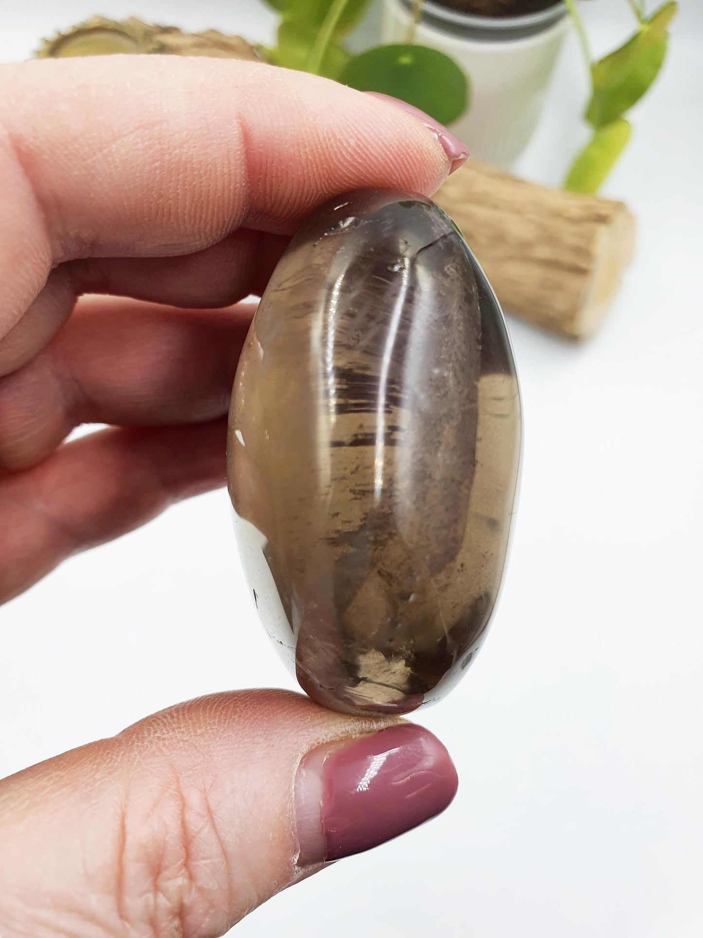 Smoky Quartz Palm with rainbow