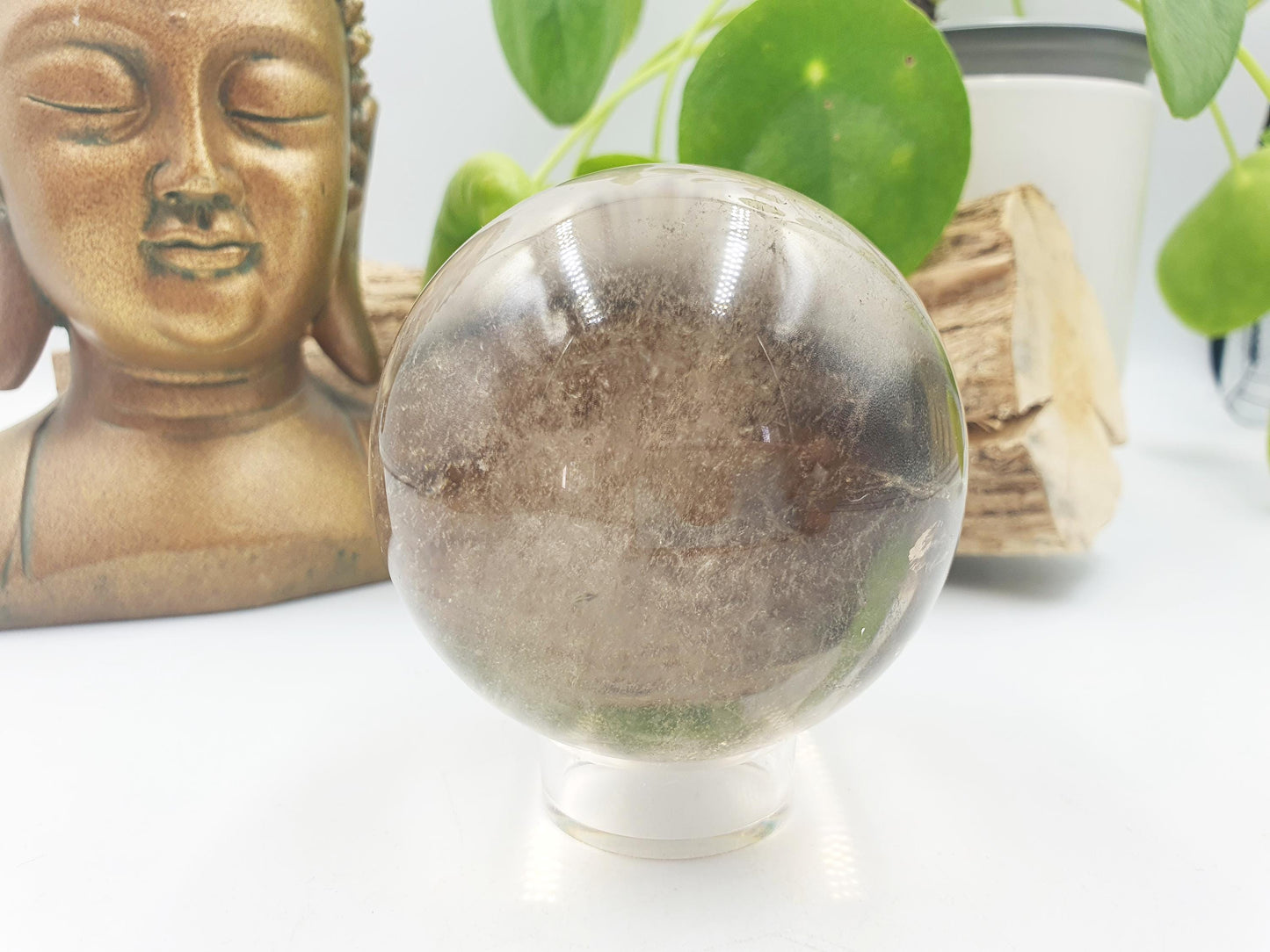 Light Smoky Quartz Sphere with dusting inclusions