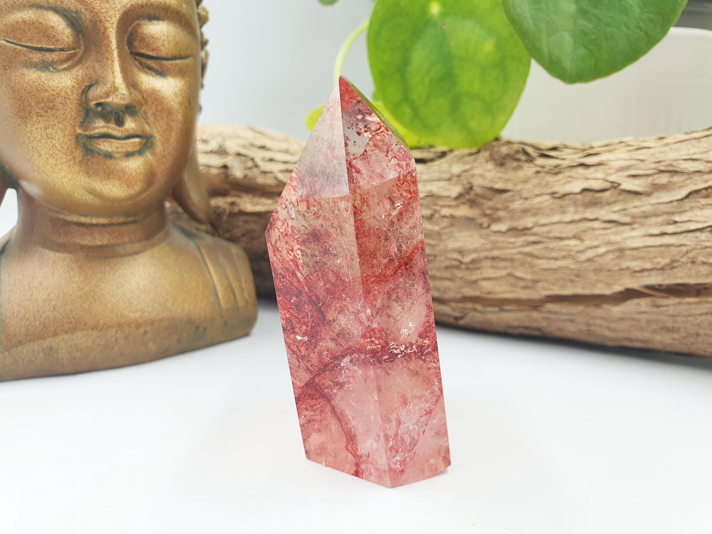 Madagascan Fire Quartz Freeform with rainbows