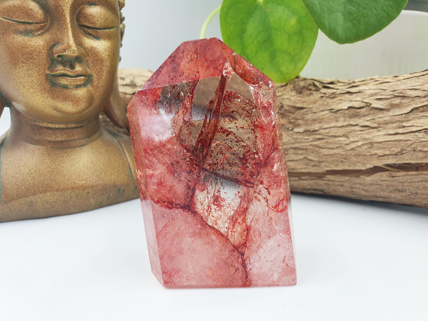 Madagascan Fire Quartz Freeform with rainbows