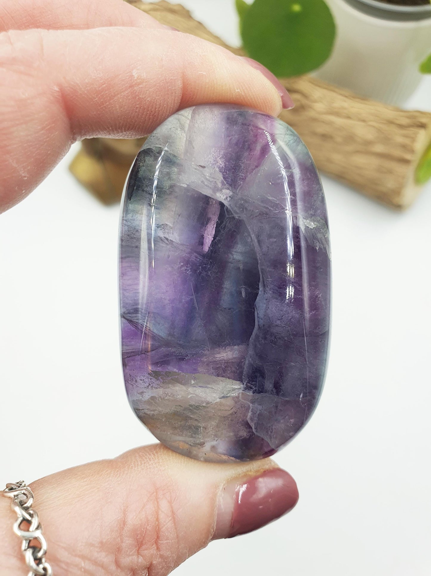Flashy Fluorite Palm with rainbows