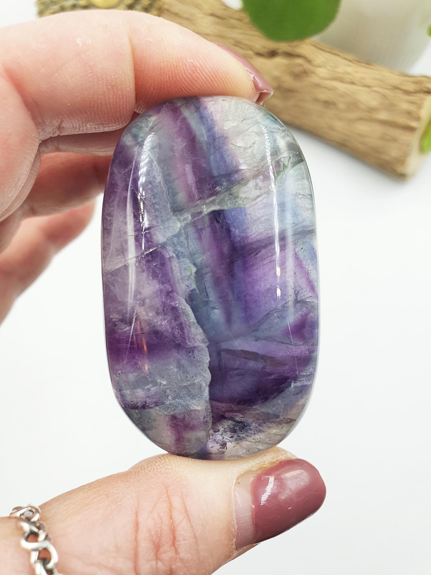 Flashy Fluorite Palm with rainbows