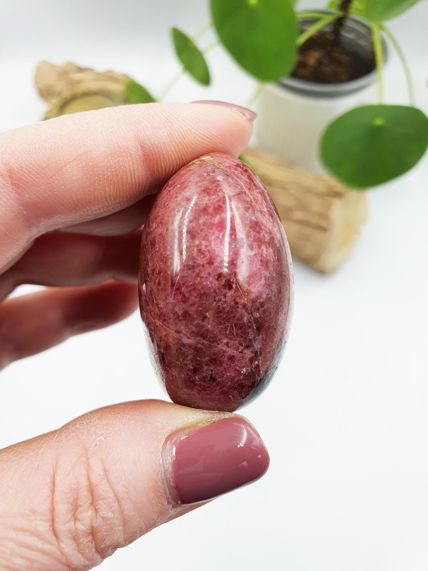 Rhodonite Palm Stone