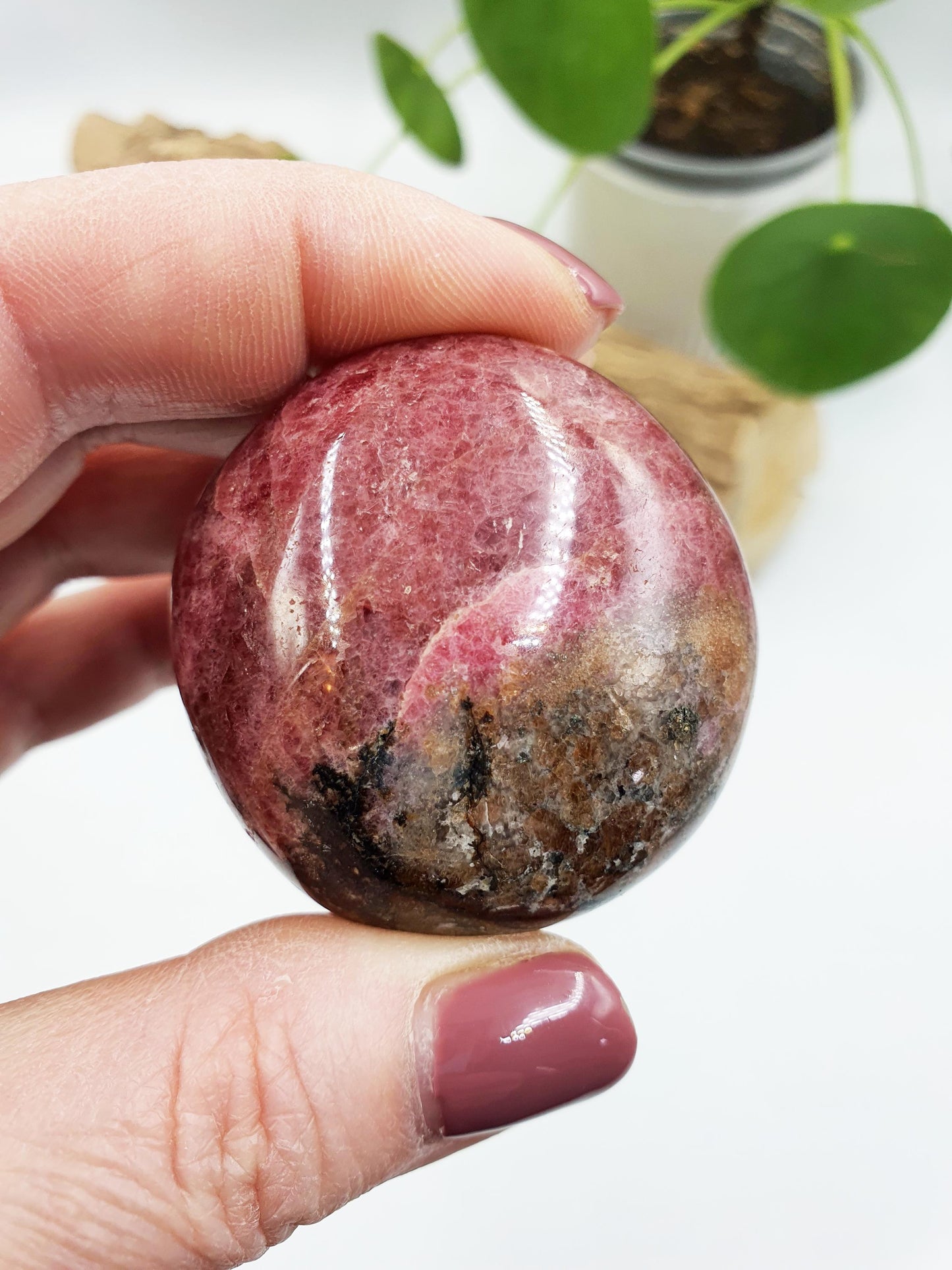 Rhodonite Palm Stone