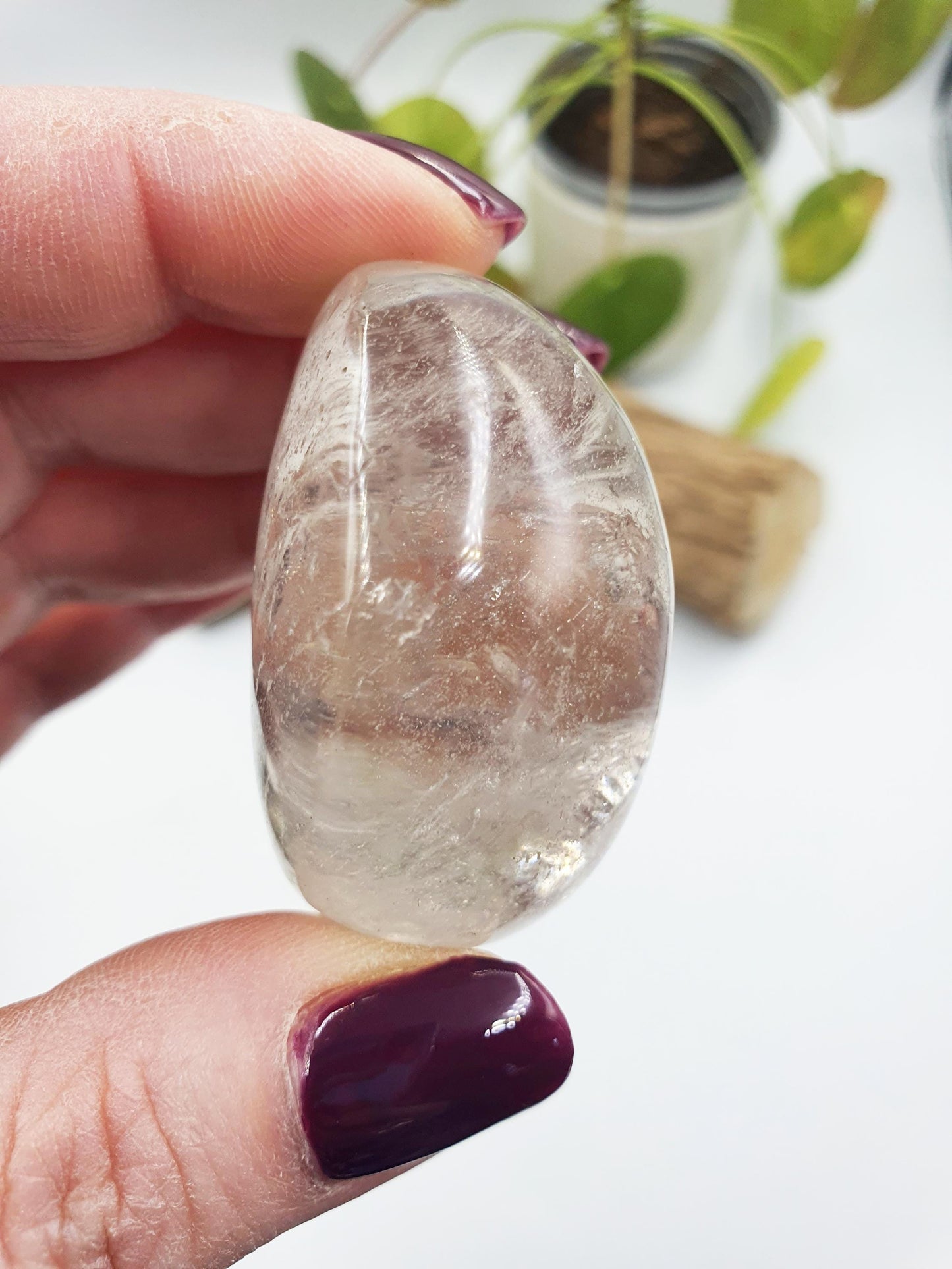 Clear Quartz Palm with Rainbows