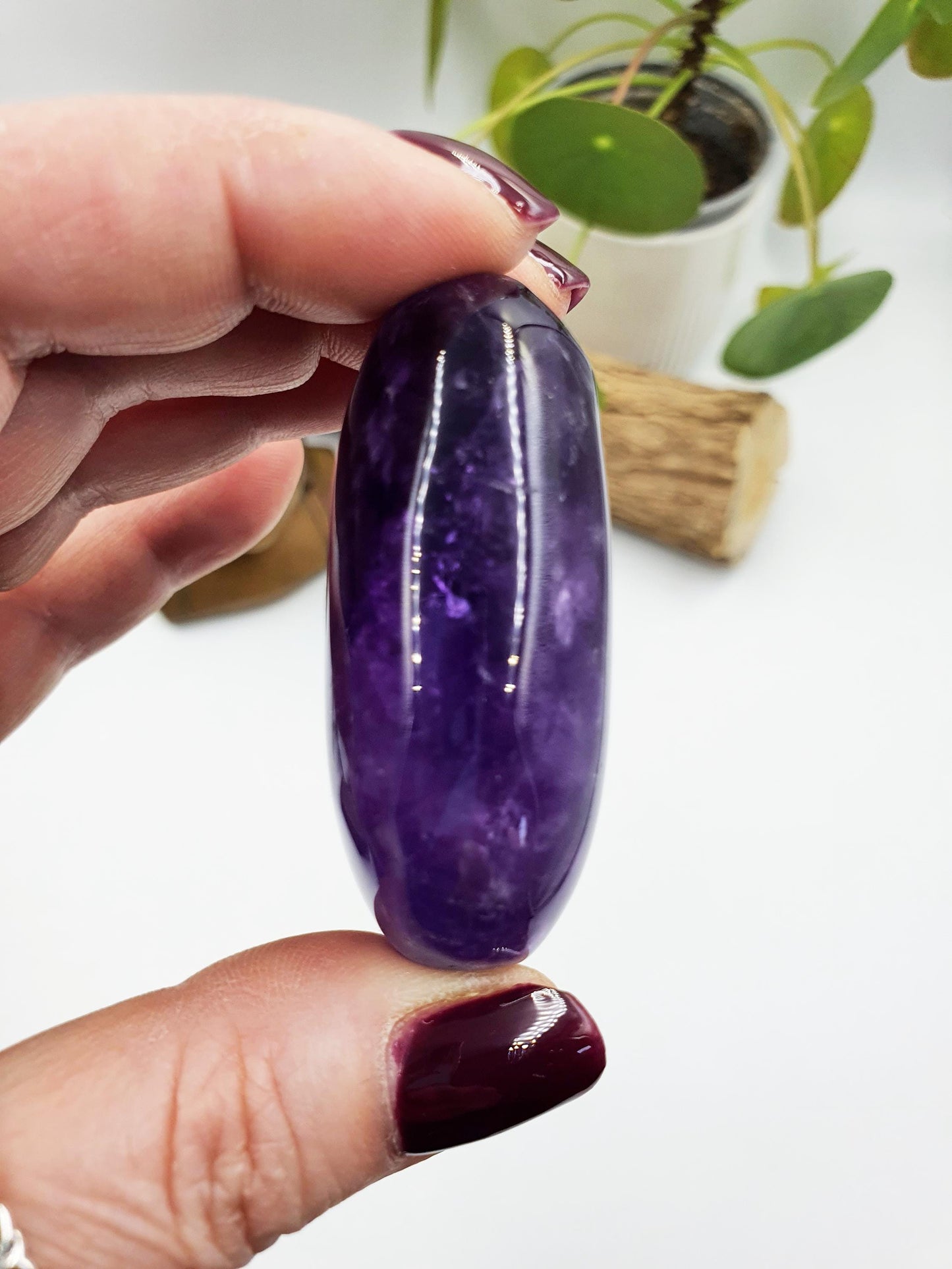 Sparkly Amethyst Palm / Amethyst Palm Stone / Reiki Crystal Palm / Meditation Palm - 80g