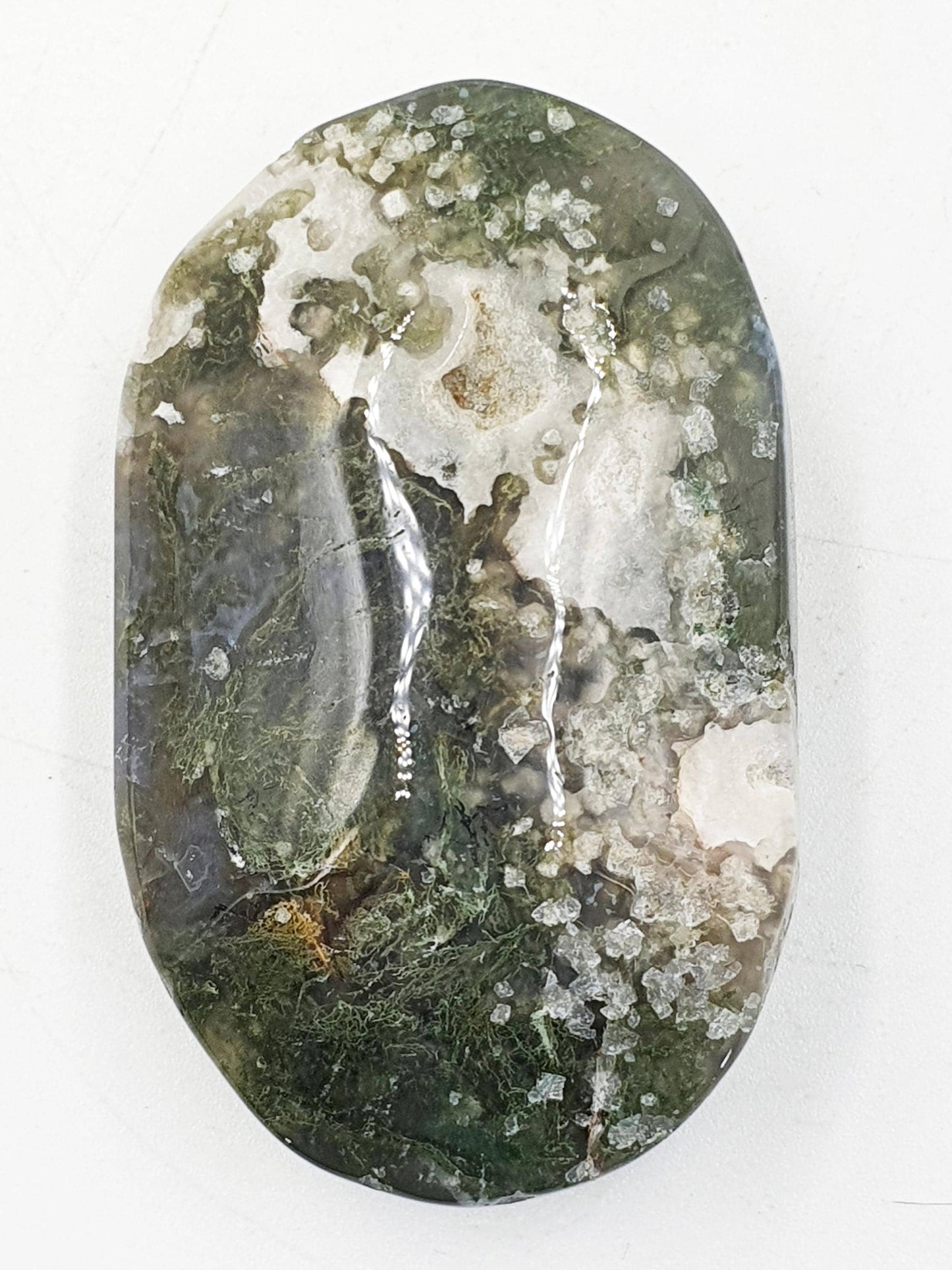 Drusy Moss Agate Palm