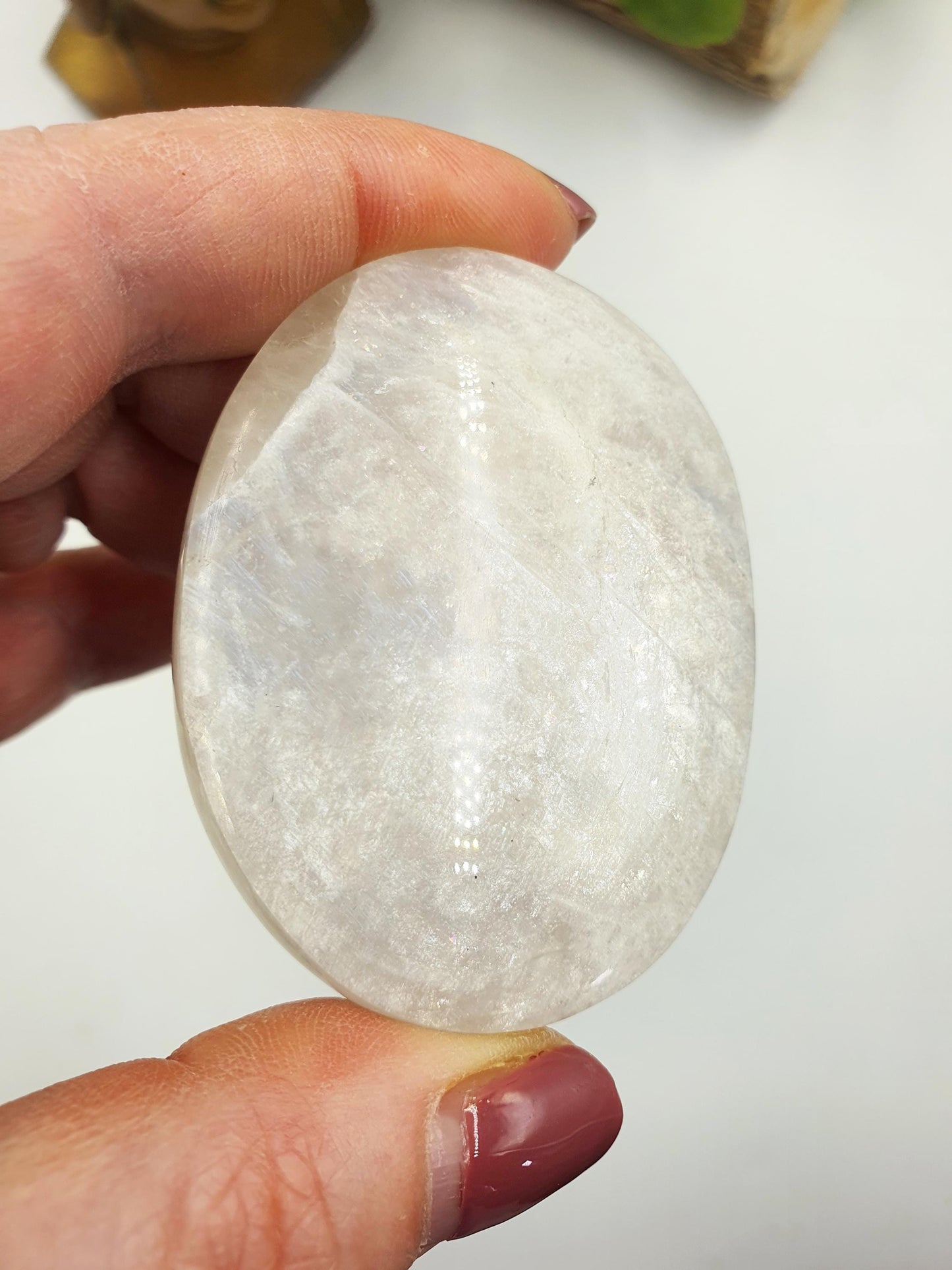 High Grade Flashy Blue Moonstone Palm