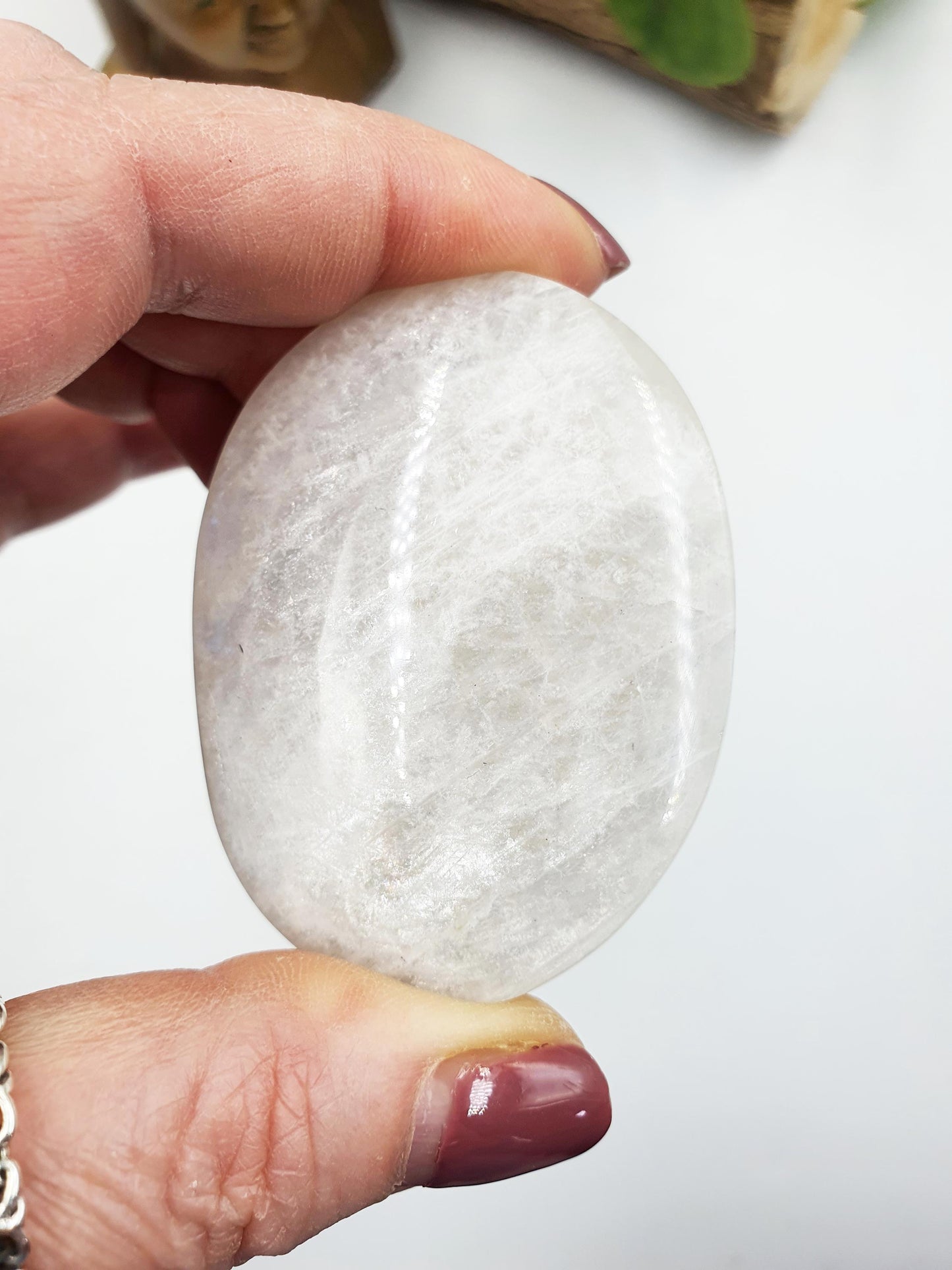 High Grade Flashy Blue Moonstone Palm