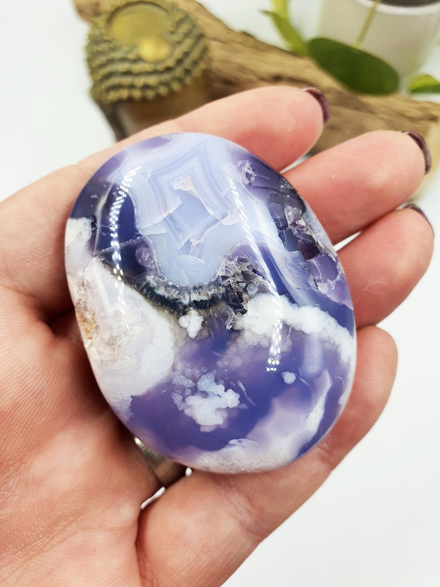 Blue Flower Agate Palm