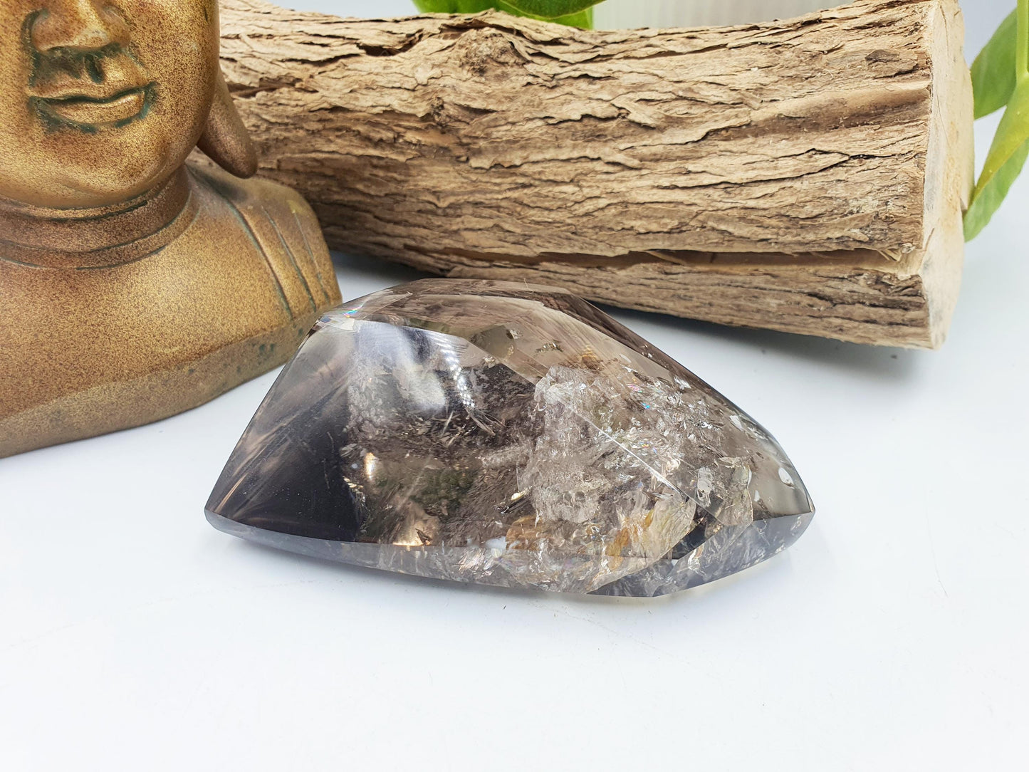 Amazing Large Smoky Quartz Freeform with inclusions and rainbow flashes