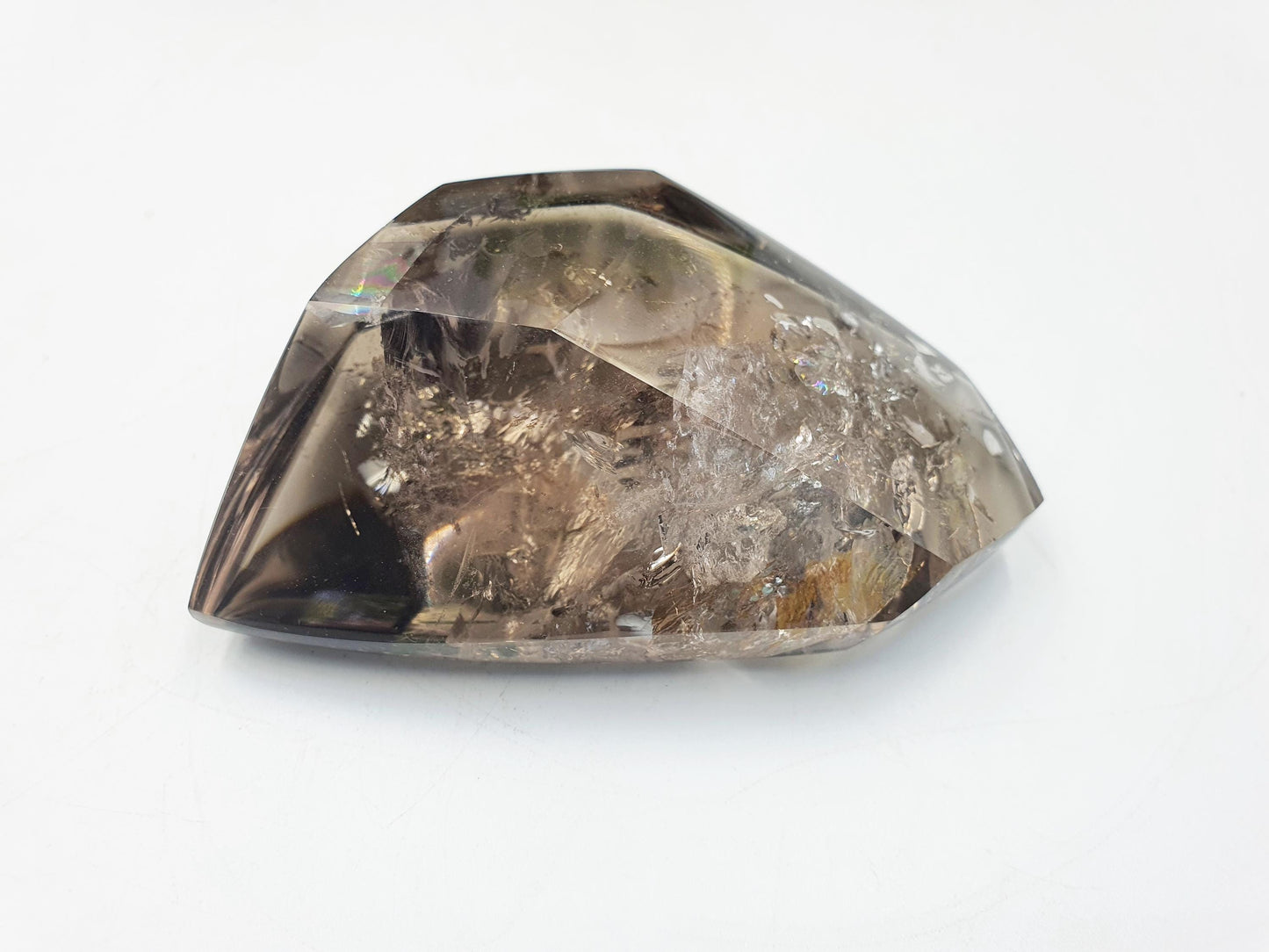 Amazing Large Smoky Quartz Freeform with inclusions and rainbow flashes