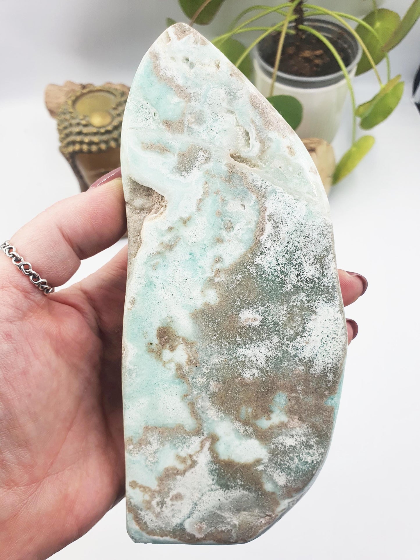 Large Blue Aragonite Freefrom