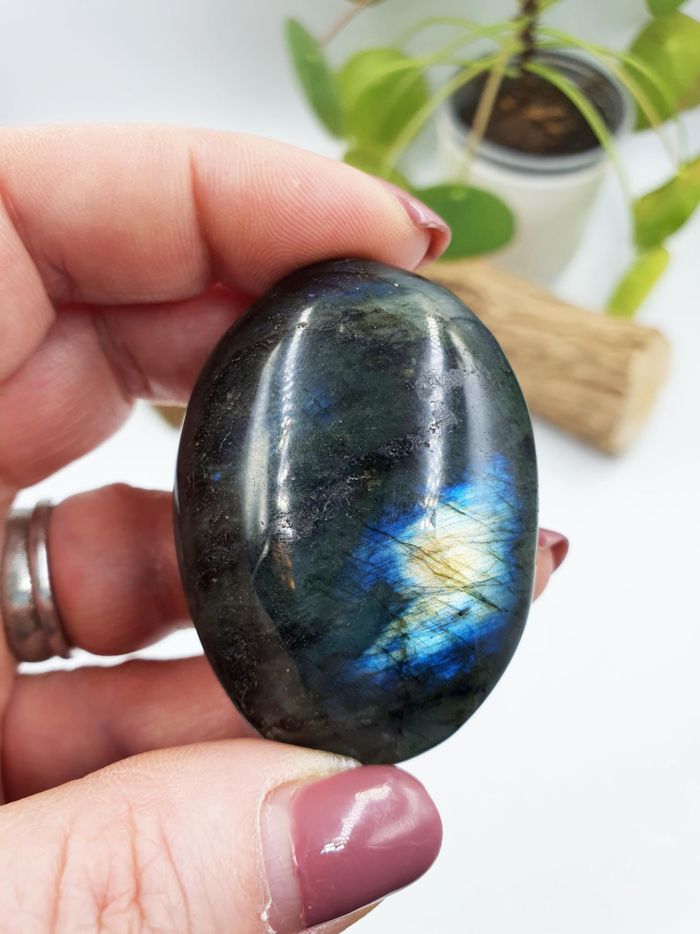 Flashy Labradorite Crystal Palm