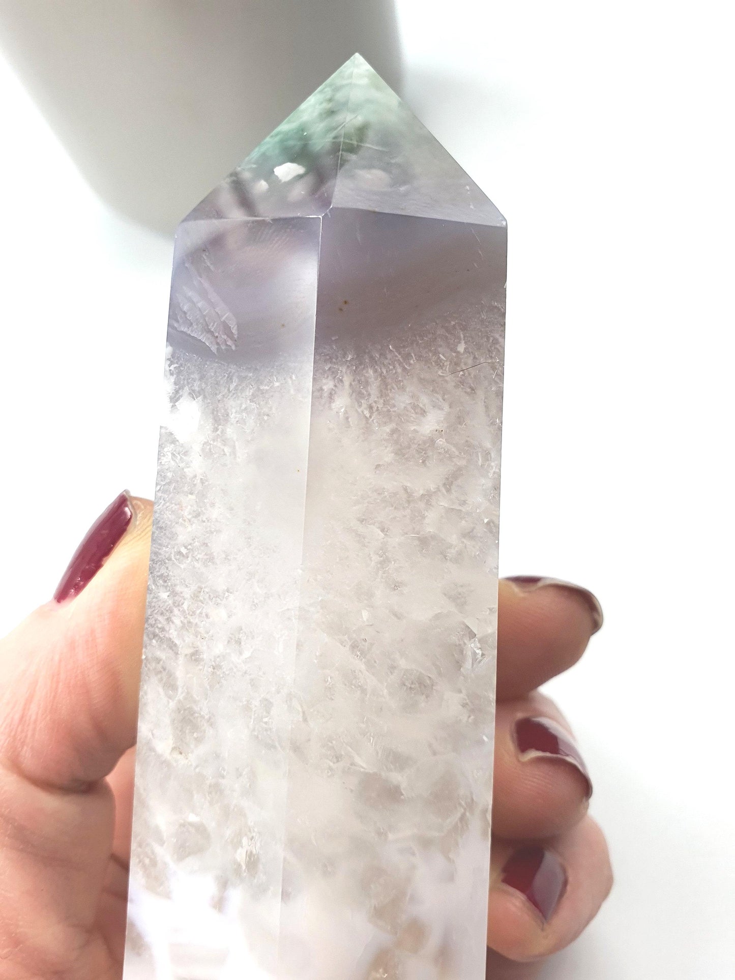 Rare Green Sakura Agate Tower
