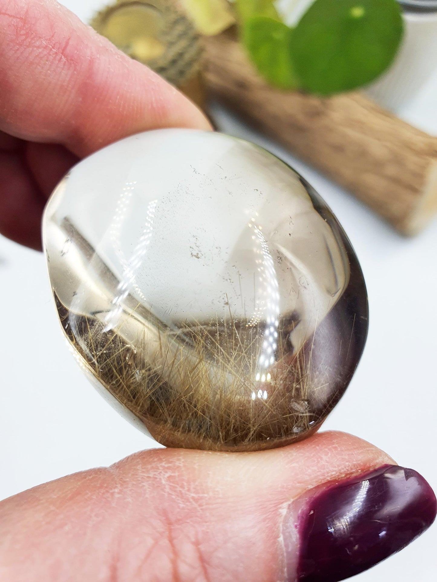 High Quality Golden Rutile Quartz Palm