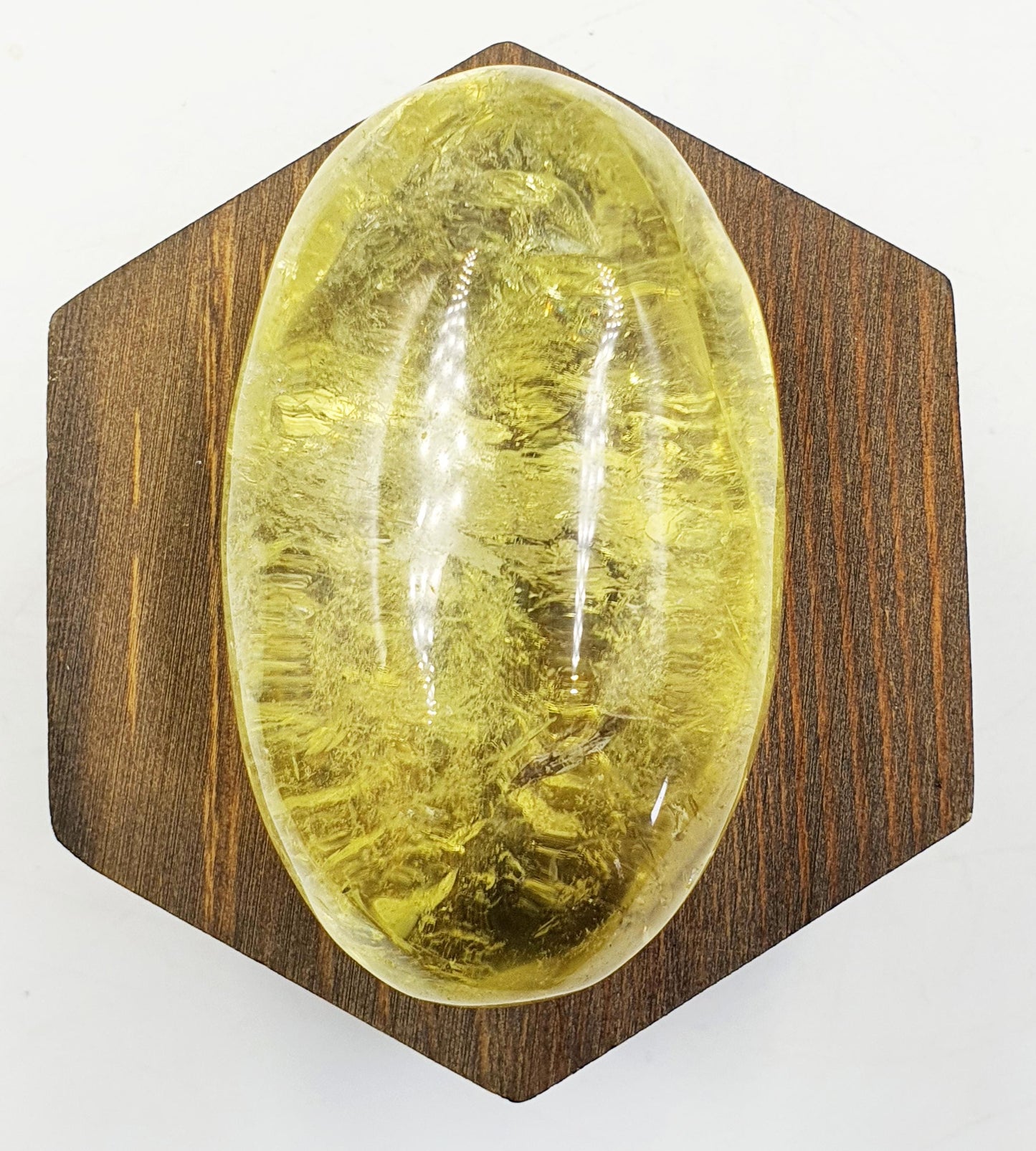 Citrine Palm with shimmering inclusions and rainbows