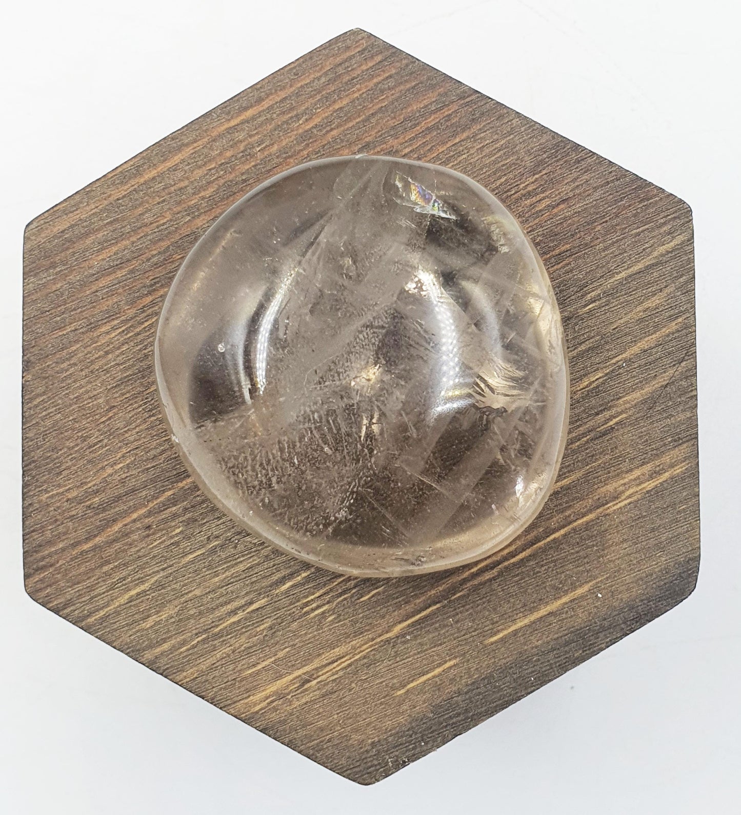 Light Smoky Quartz Palm with rainbow